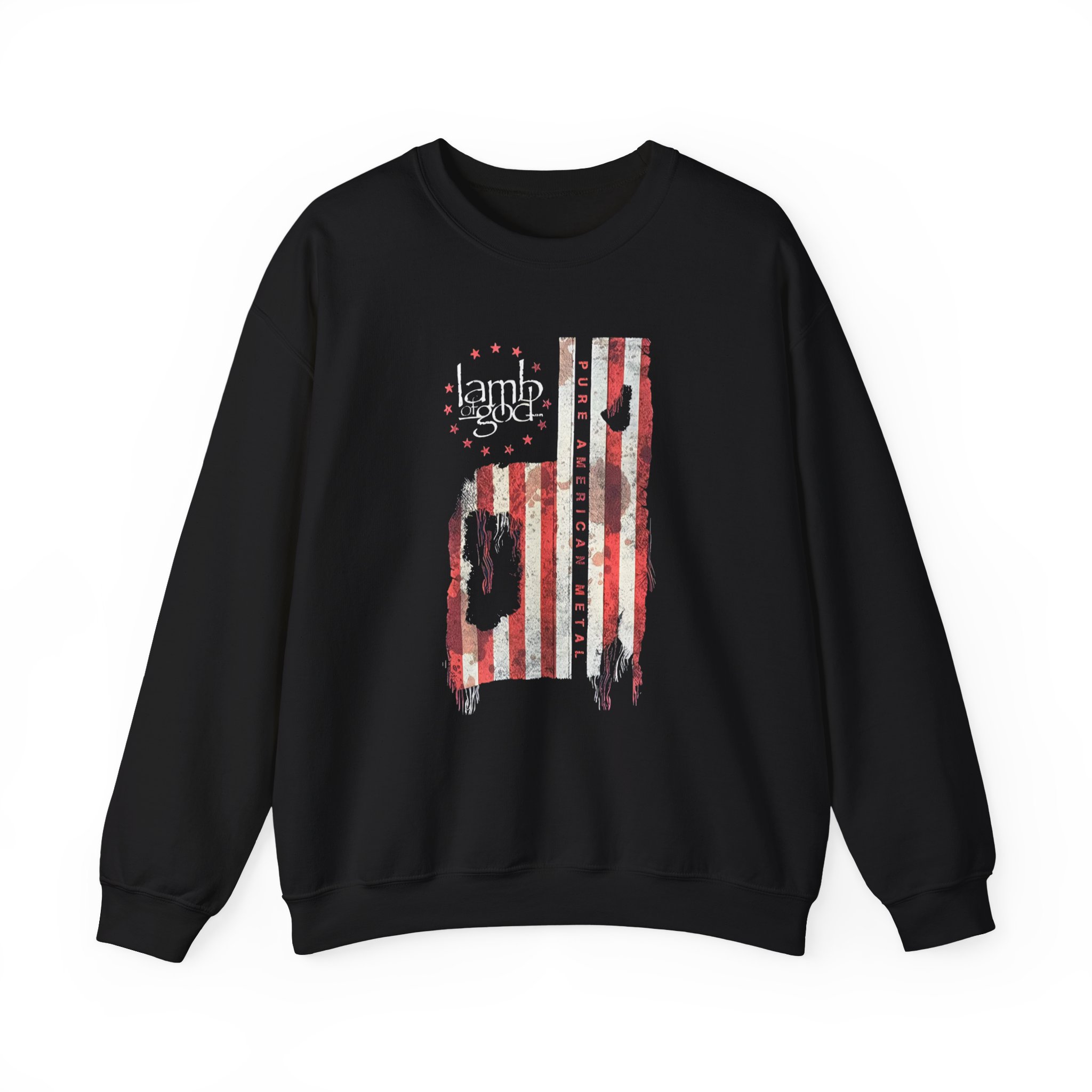Lamb of God Pure American Metal Flag Unisex Heavy Blendâ„¢ Crewneck Sweatshirt