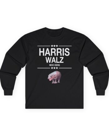 Moo Deng for Vice Vice President 2024 Unisex Ultra Cotton Long Sleeve Tee