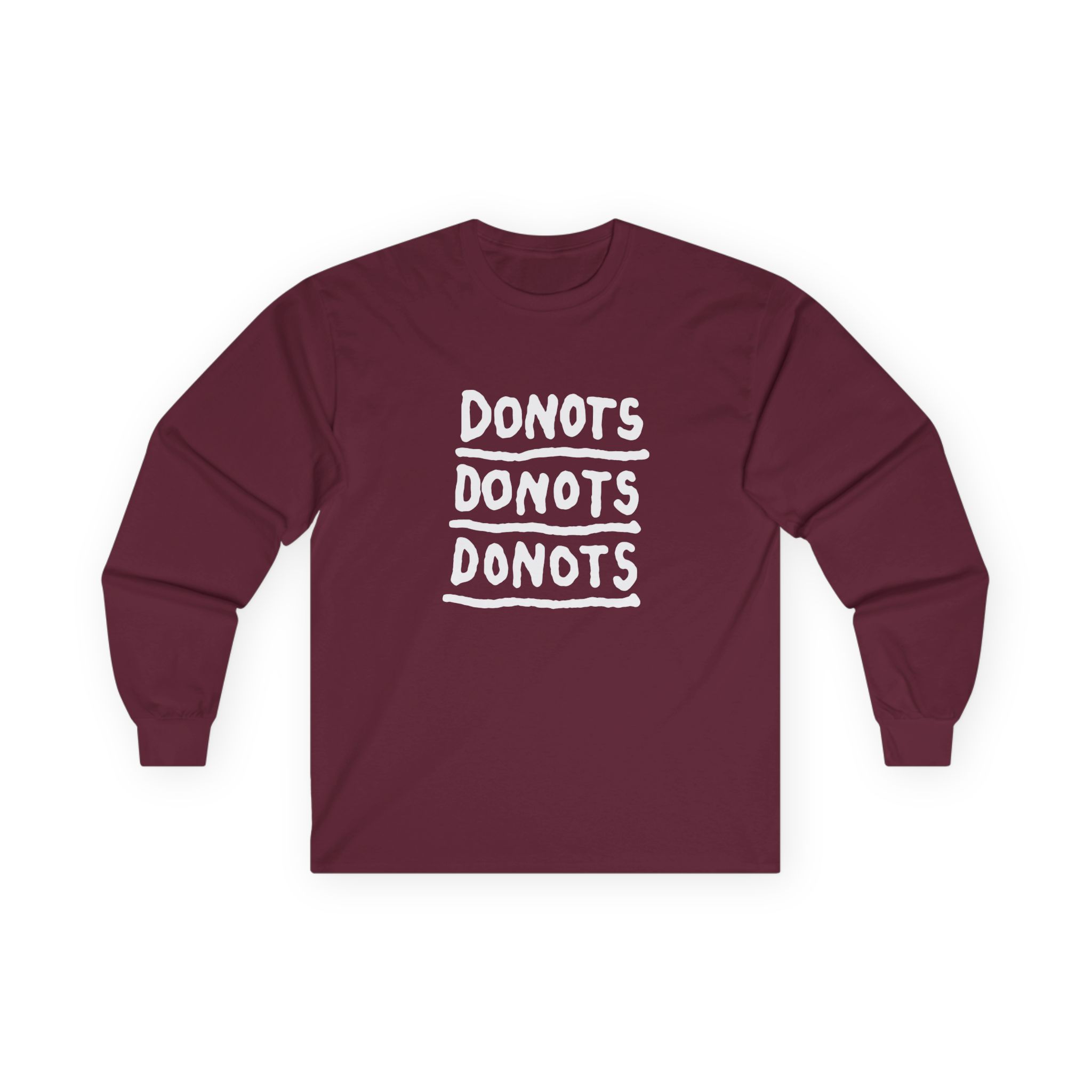 Donots Triple Logo Unisex Ultra Cotton Long Sleeve Tee