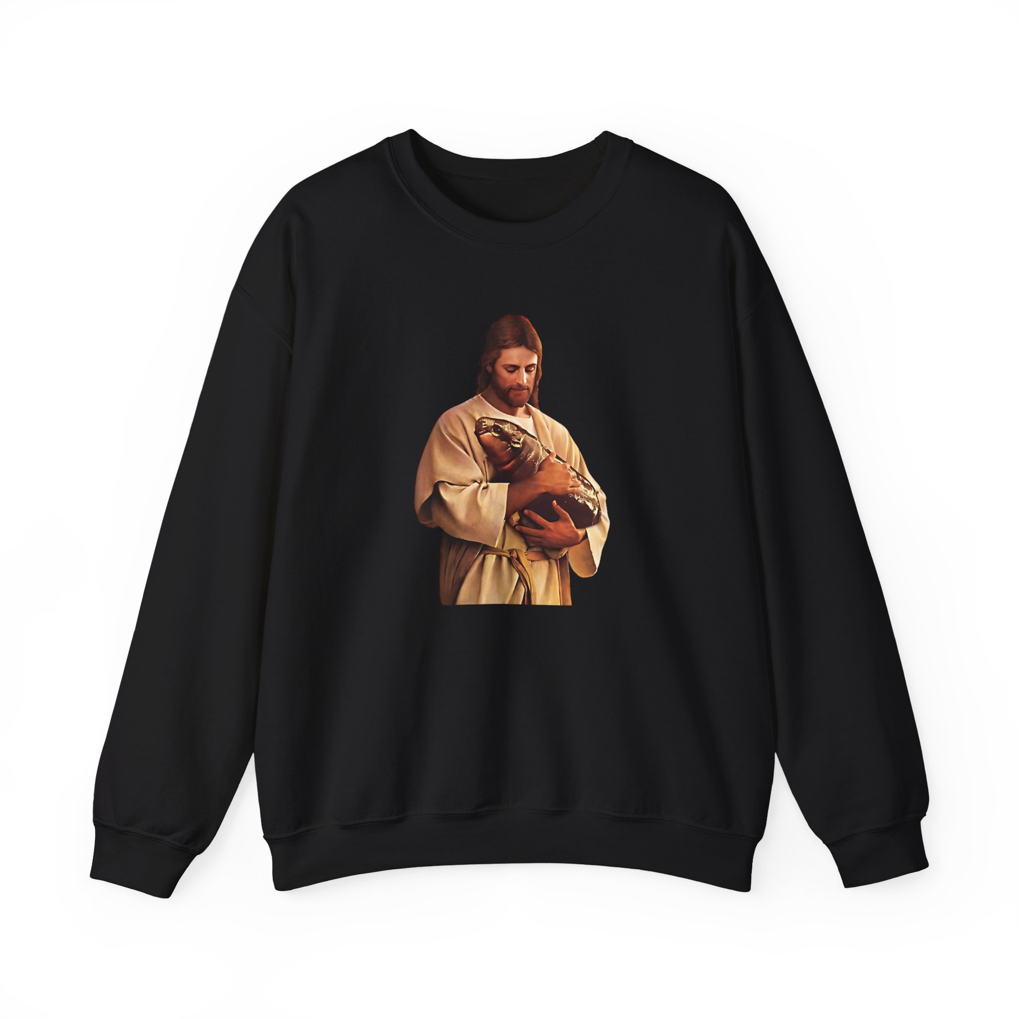 Moo Deng Jesus Unisex Heavy Blendâ„¢ Crewneck Sweatshirt