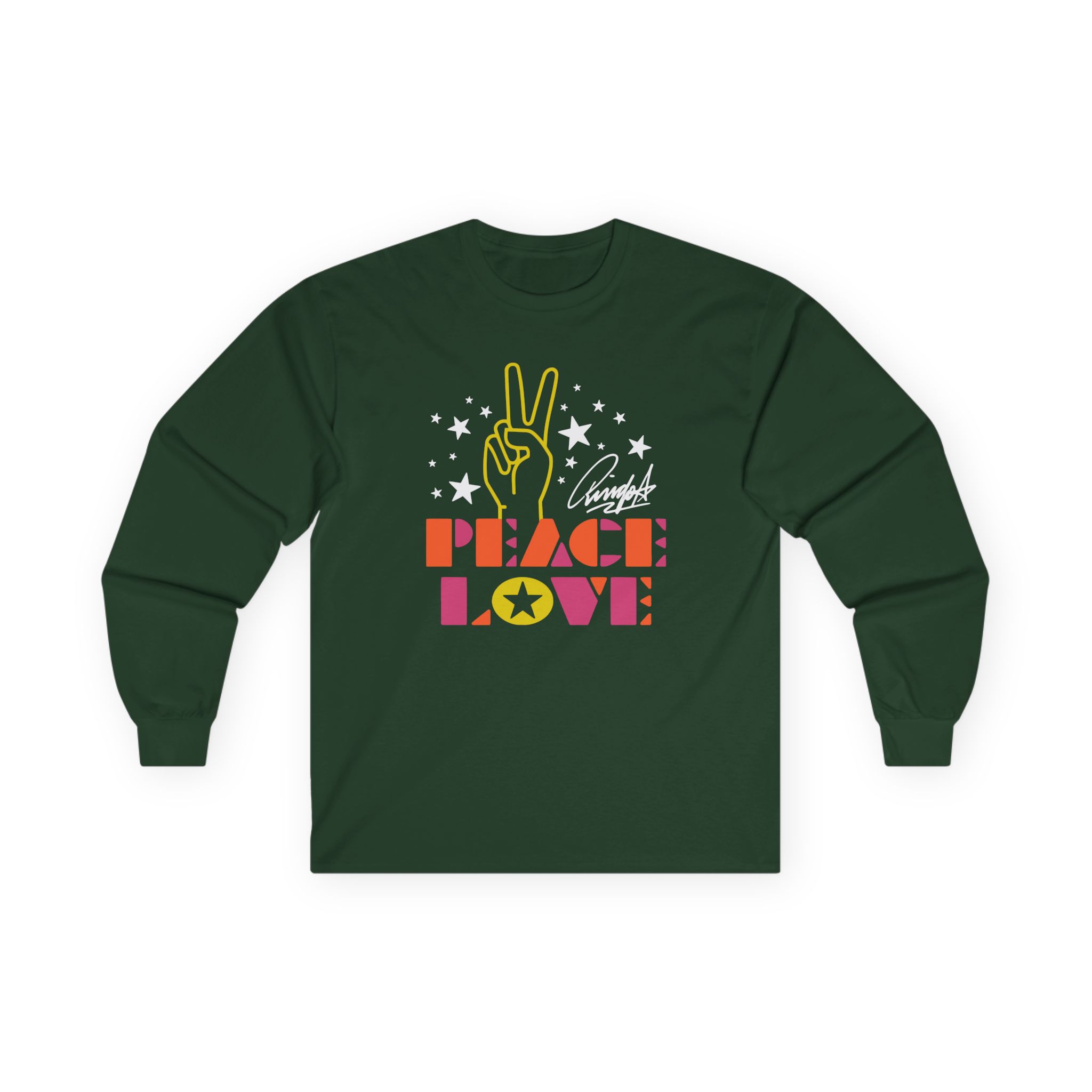 Ringo Starr Peace & Love Peace Sign Unisex Ultra Cotton Long Sleeve Tee