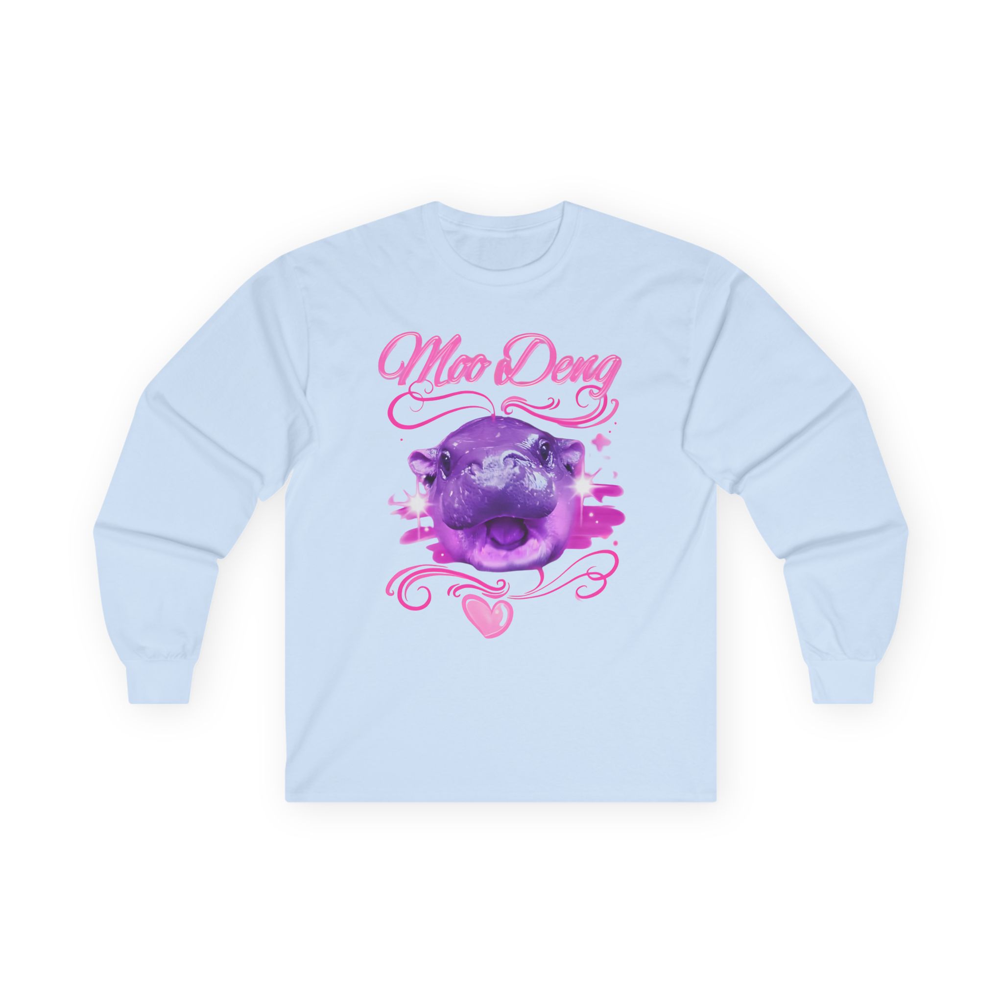 Moo Deng Airbrush Unisex Ultra Cotton Long Sleeve Tee