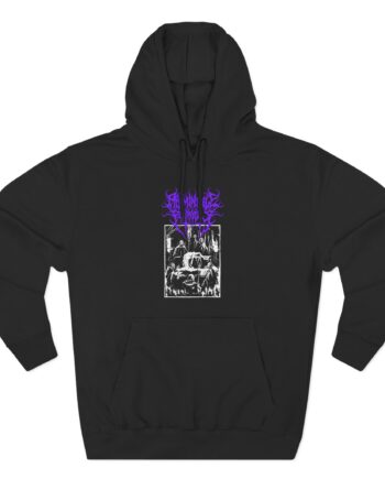 Abominable Putridity Digital Unholy Purple Logo Three-Panel Fleece Hoodie