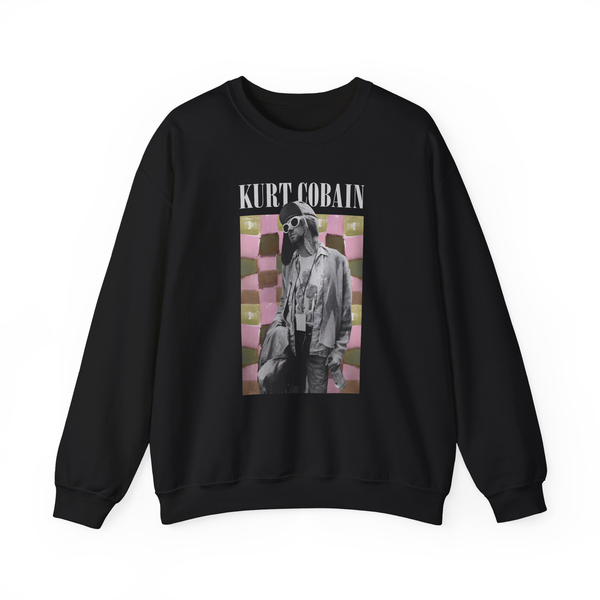 Kurt Cobain Checkered Unisex Heavy Blendâ„¢ Crewneck Sweatshirt
