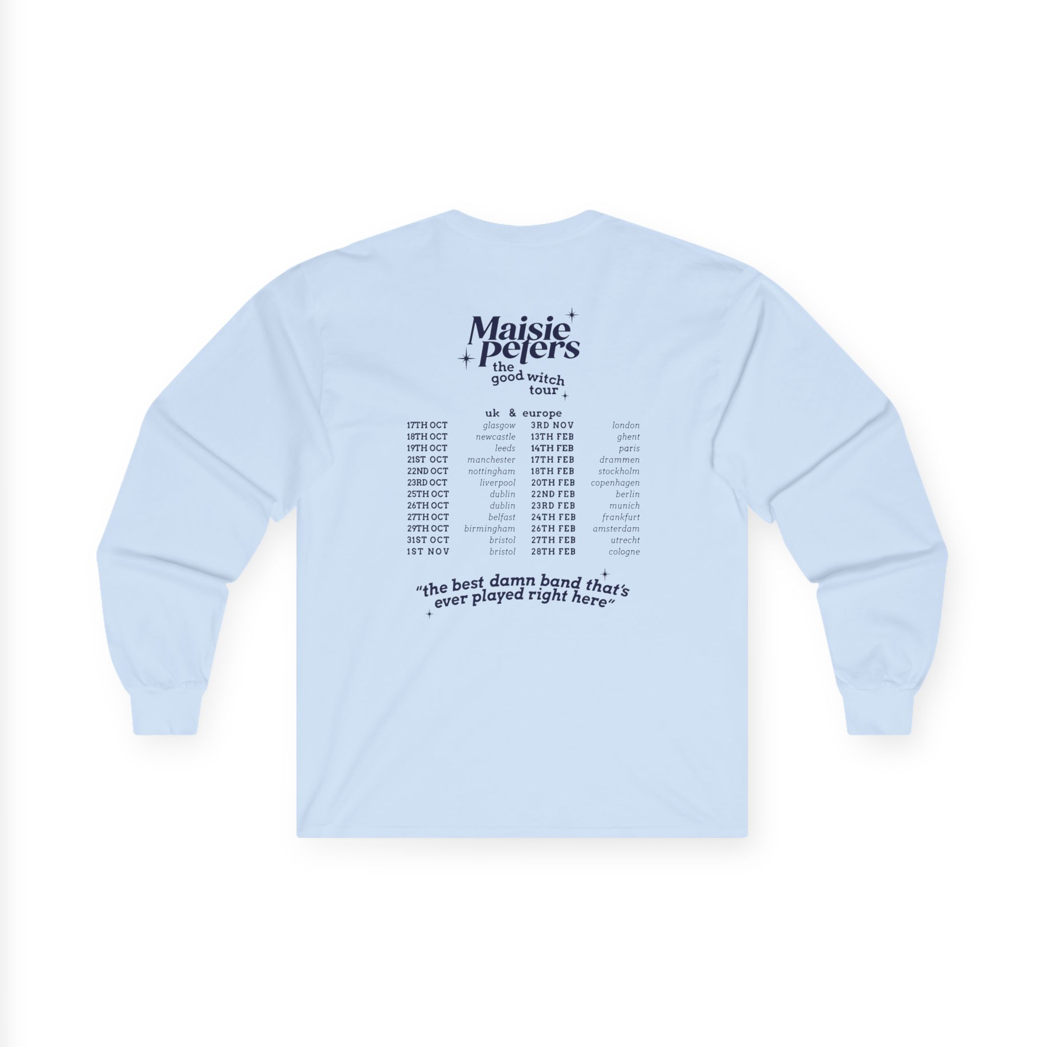 Maisie Peters the Good With Uk/eu 23/24 Tour Unisex Ultra Cotton Long Sleeve Tee