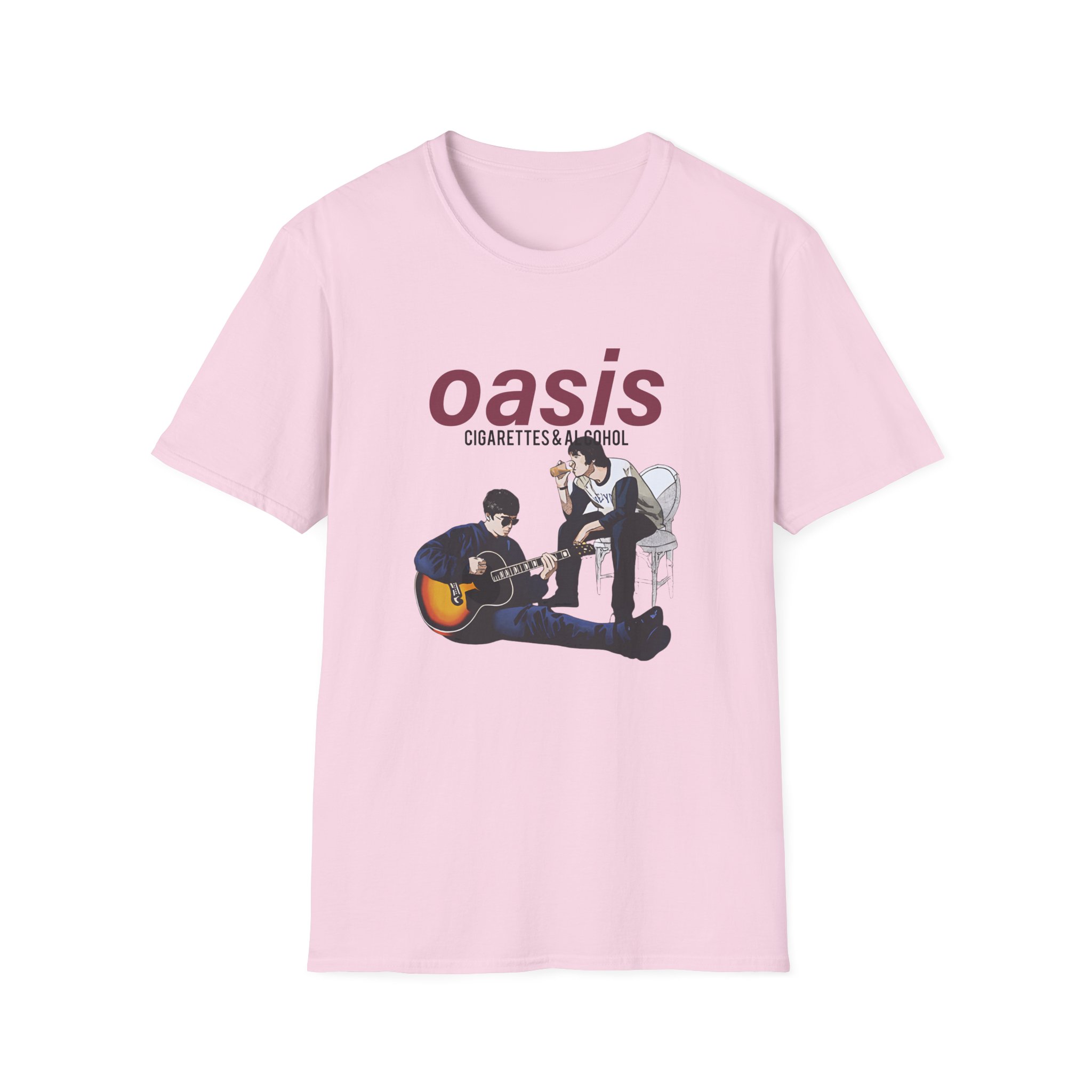 Oasis Cigarettes and Alcohol Illustration Unisex Softstyle T-Shirt