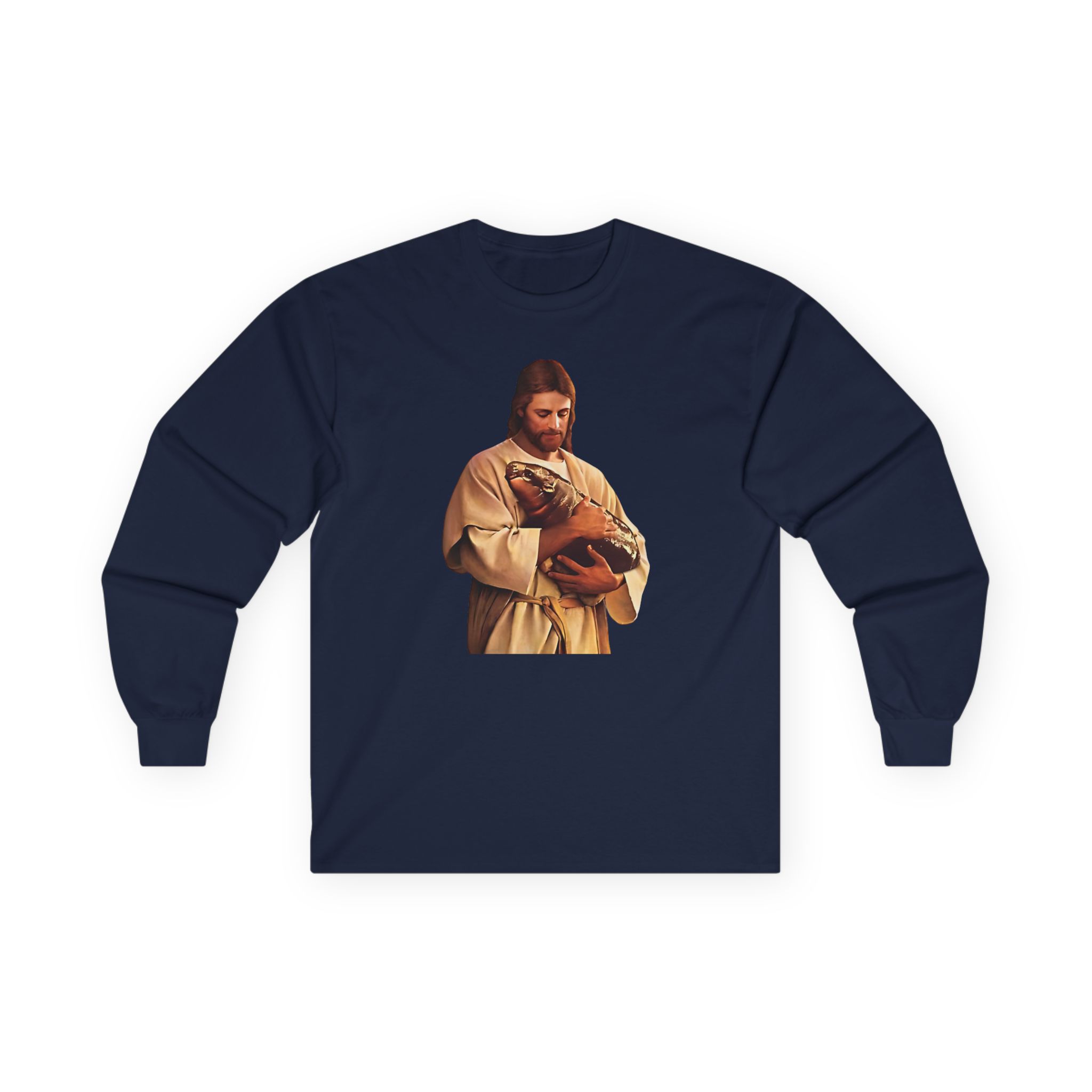 Moo Deng Jesus Unisex Ultra Cotton Long Sleeve Tee