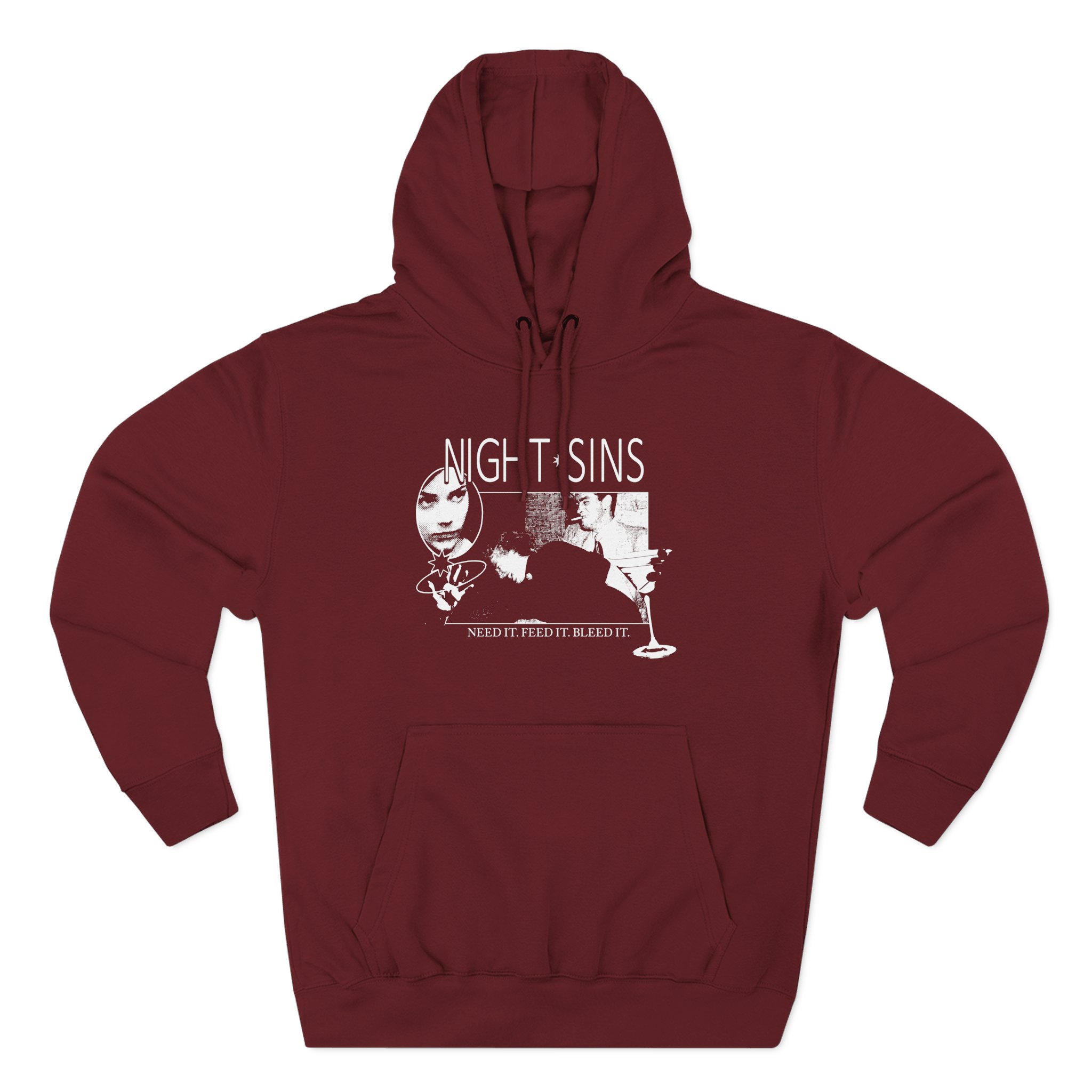 Night Sins Bleed It Three-Panel Fleece Hoodie