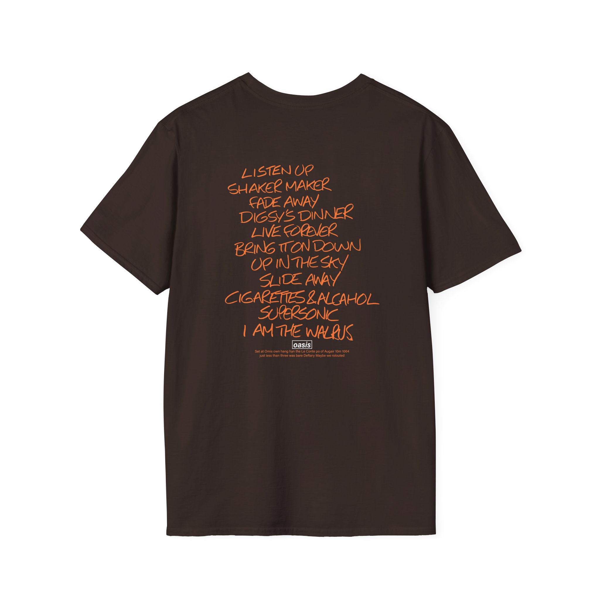 Oasis Setlist Unisex Softstyle T-Shirt