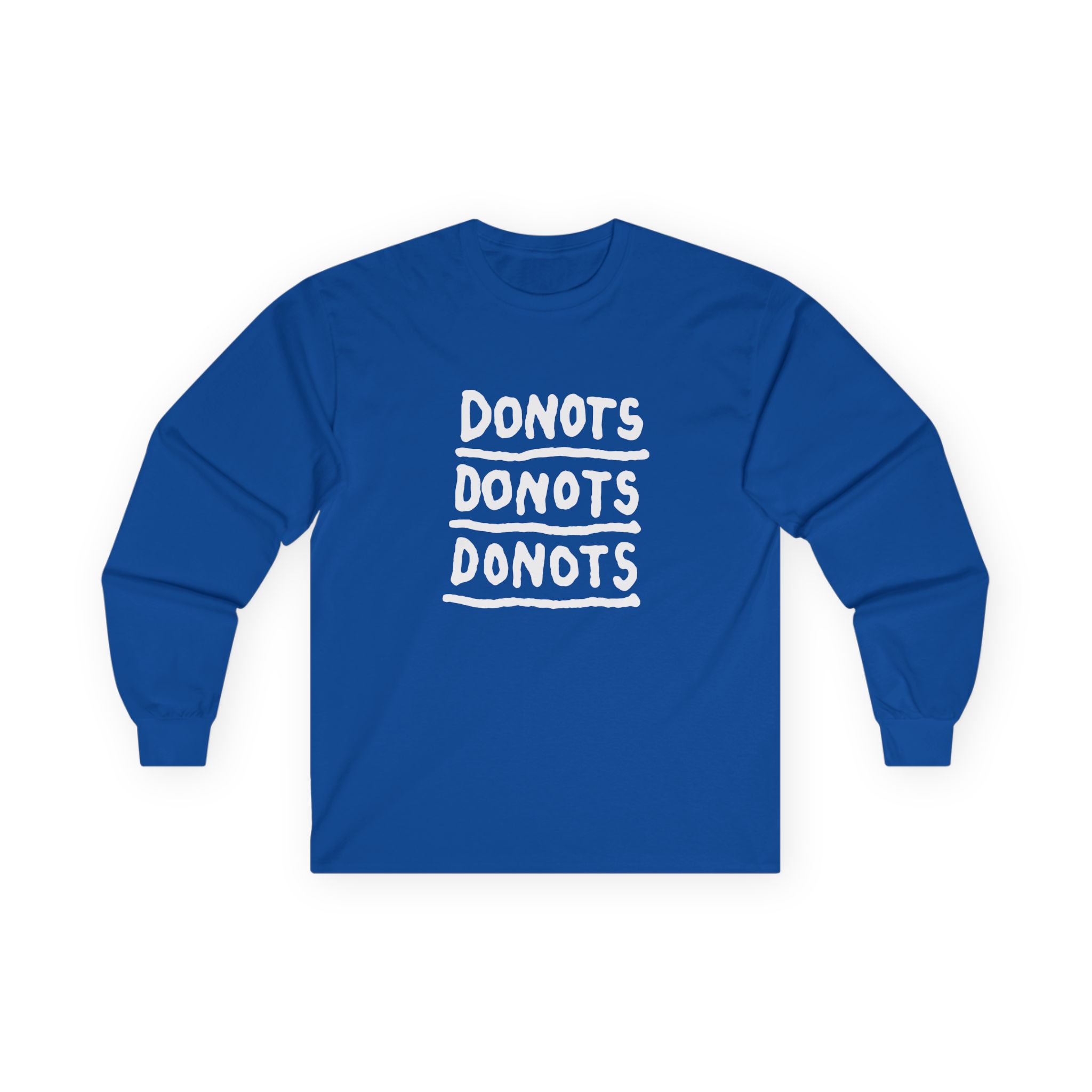 Donots Triple Logo Unisex Ultra Cotton Long Sleeve Tee