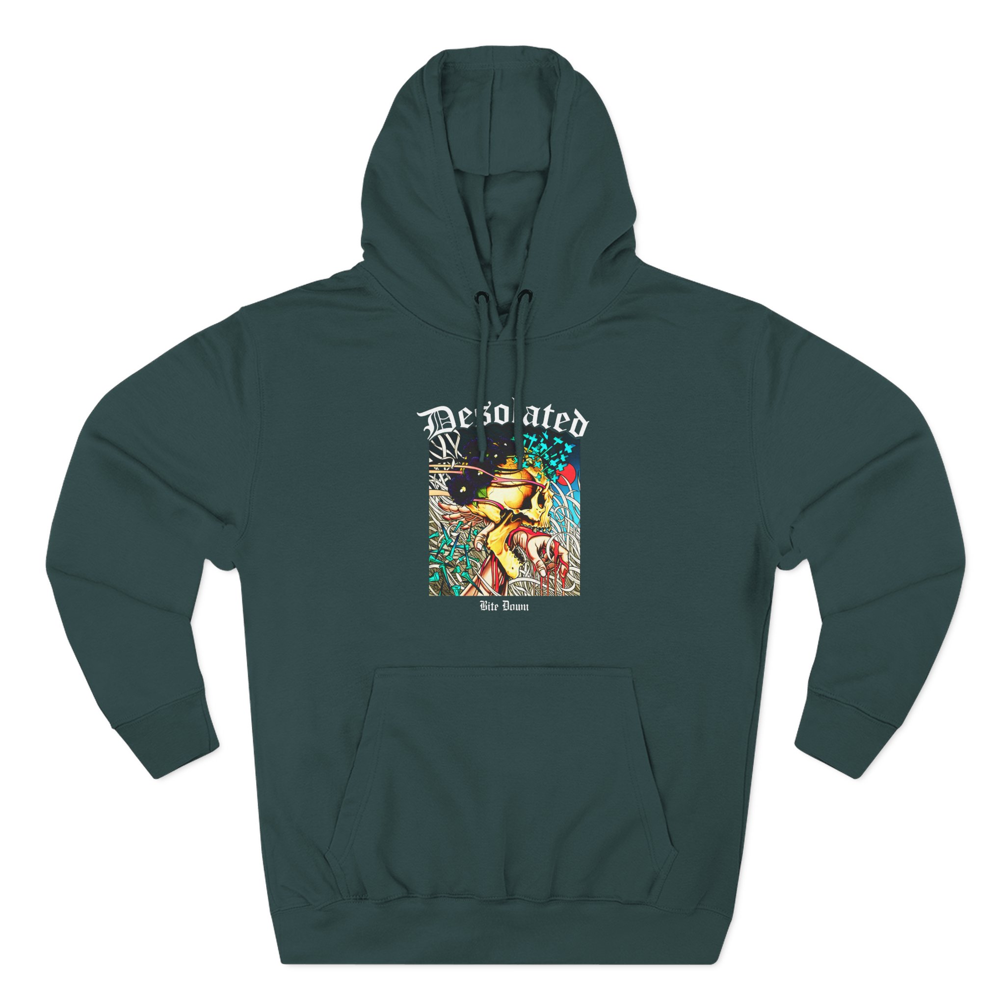 Desolated Bite Down Artwork Three-Panel Fleece Hoodie