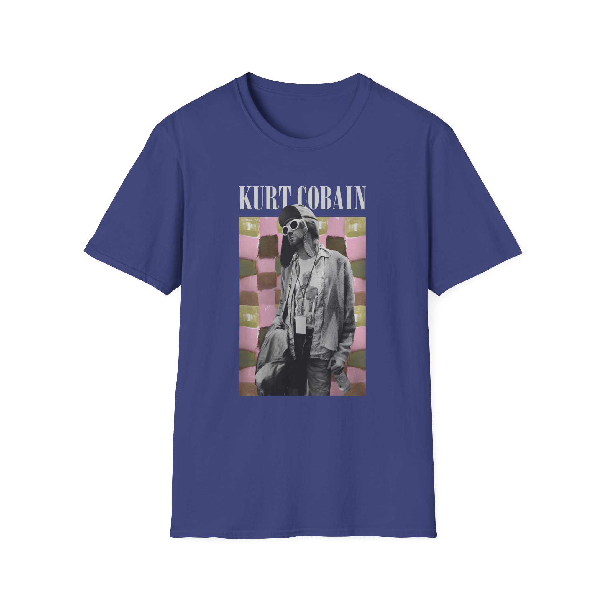 Kurt Cobain Checkered Unisex Softstyle T-Shirt
