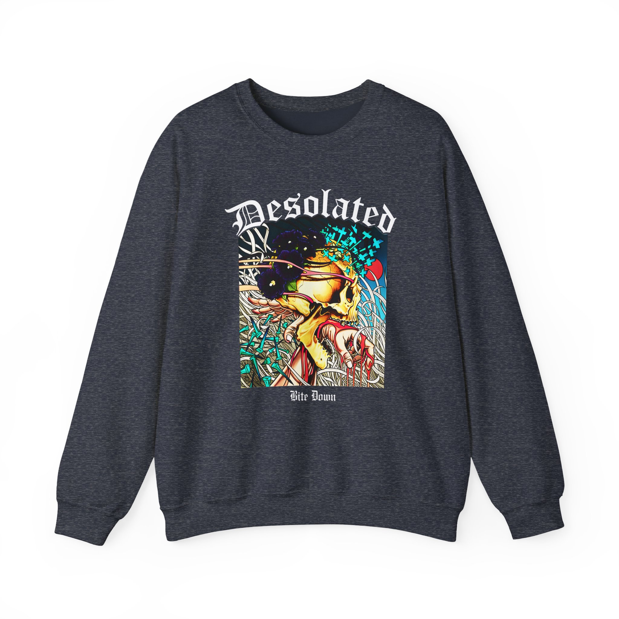 Desolated Bite Down Artwork Unisex Heavy Blendâ„¢ Crewneck Sweatshirt