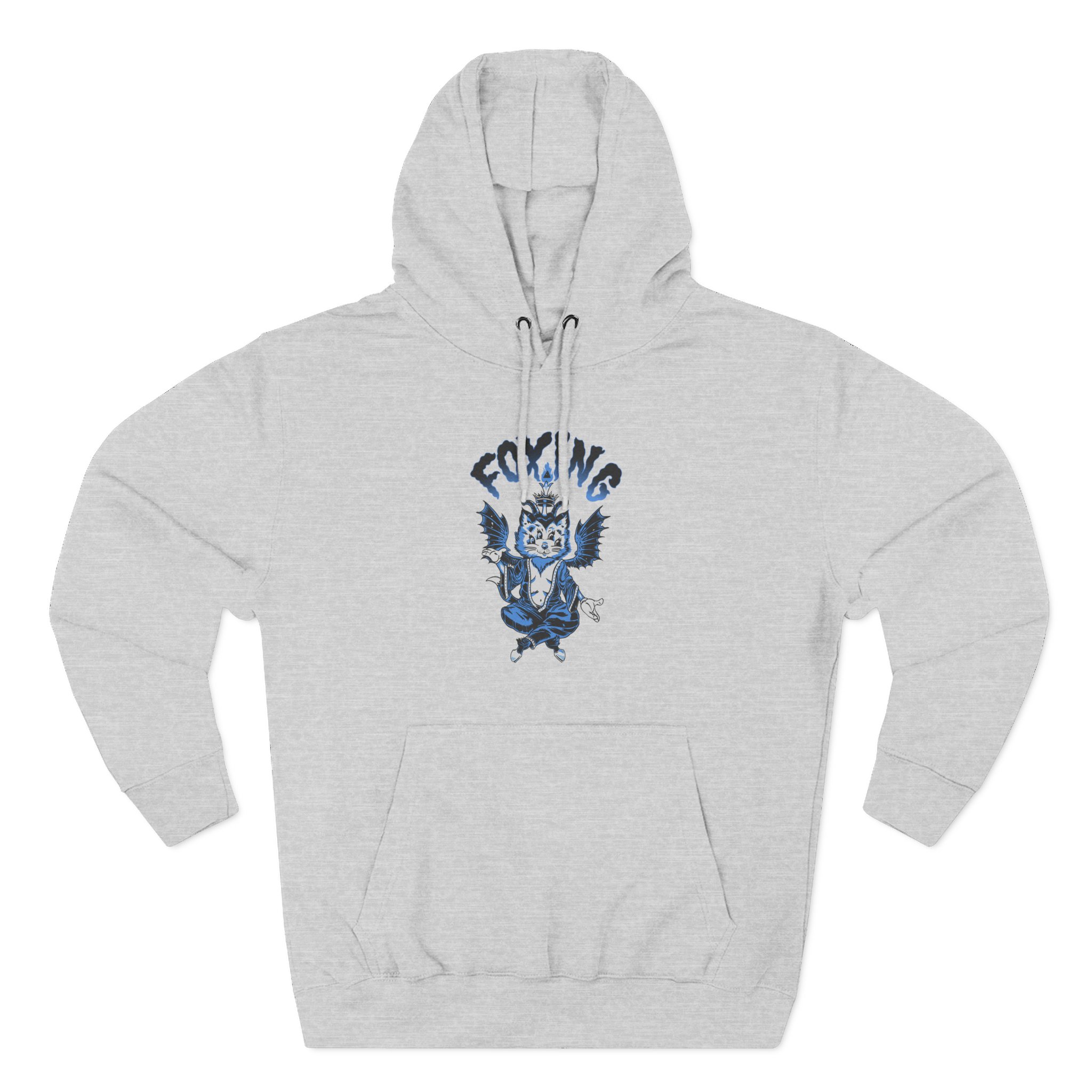 Foxing Four-eyed Cat Three-Panel Fleece Hoodie