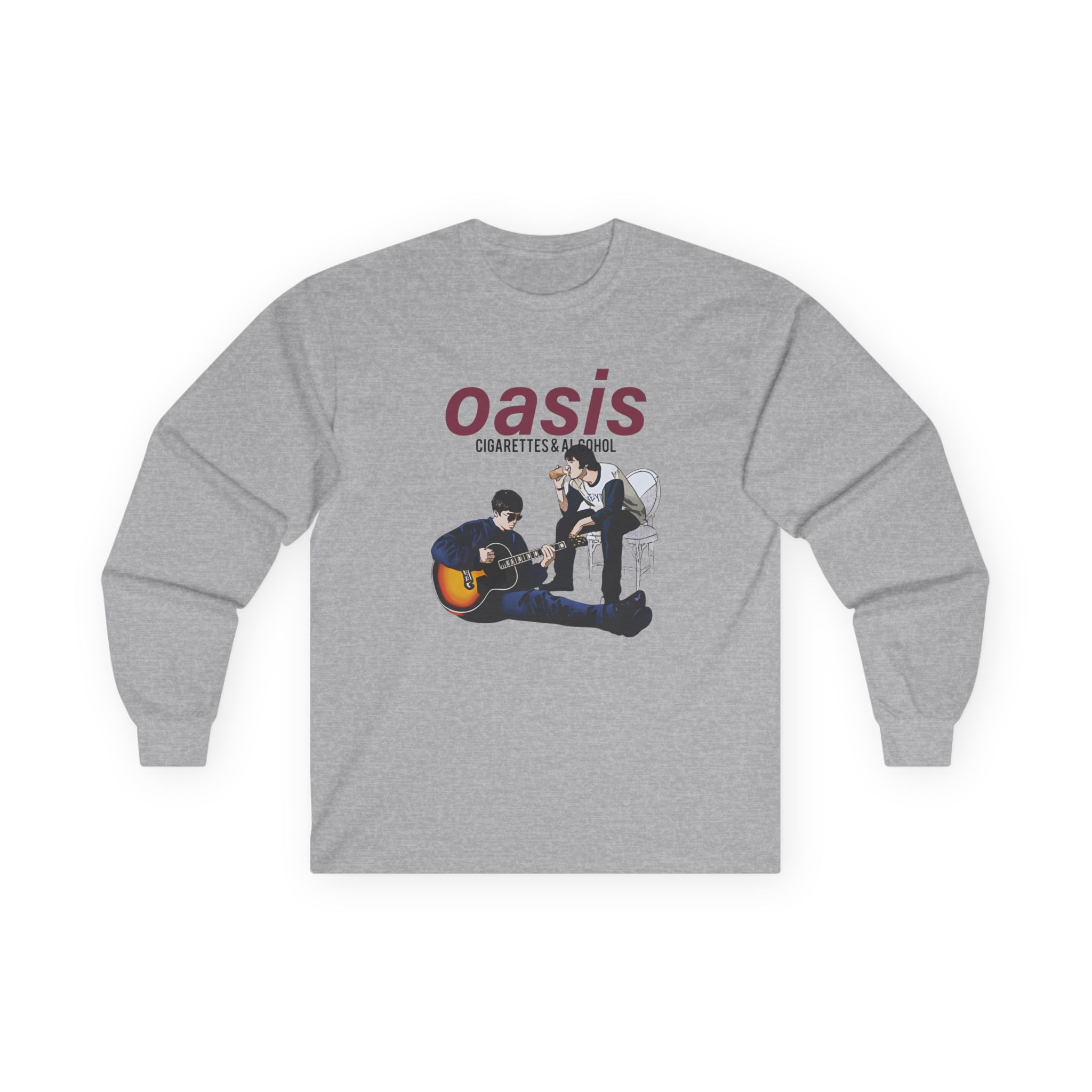 Oasis Cigarettes and Alcohol Illustration Unisex Ultra Cotton Long Sleeve Tee