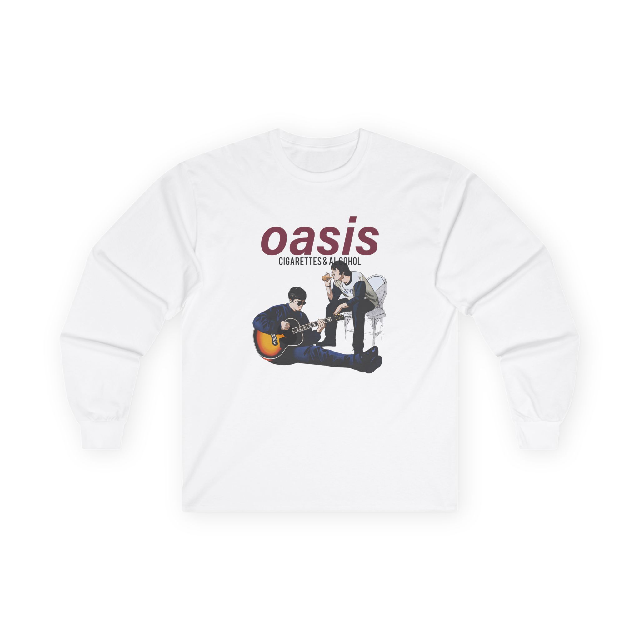 Oasis Cigarettes and Alcohol Illustration Unisex Ultra Cotton Long Sleeve Tee
