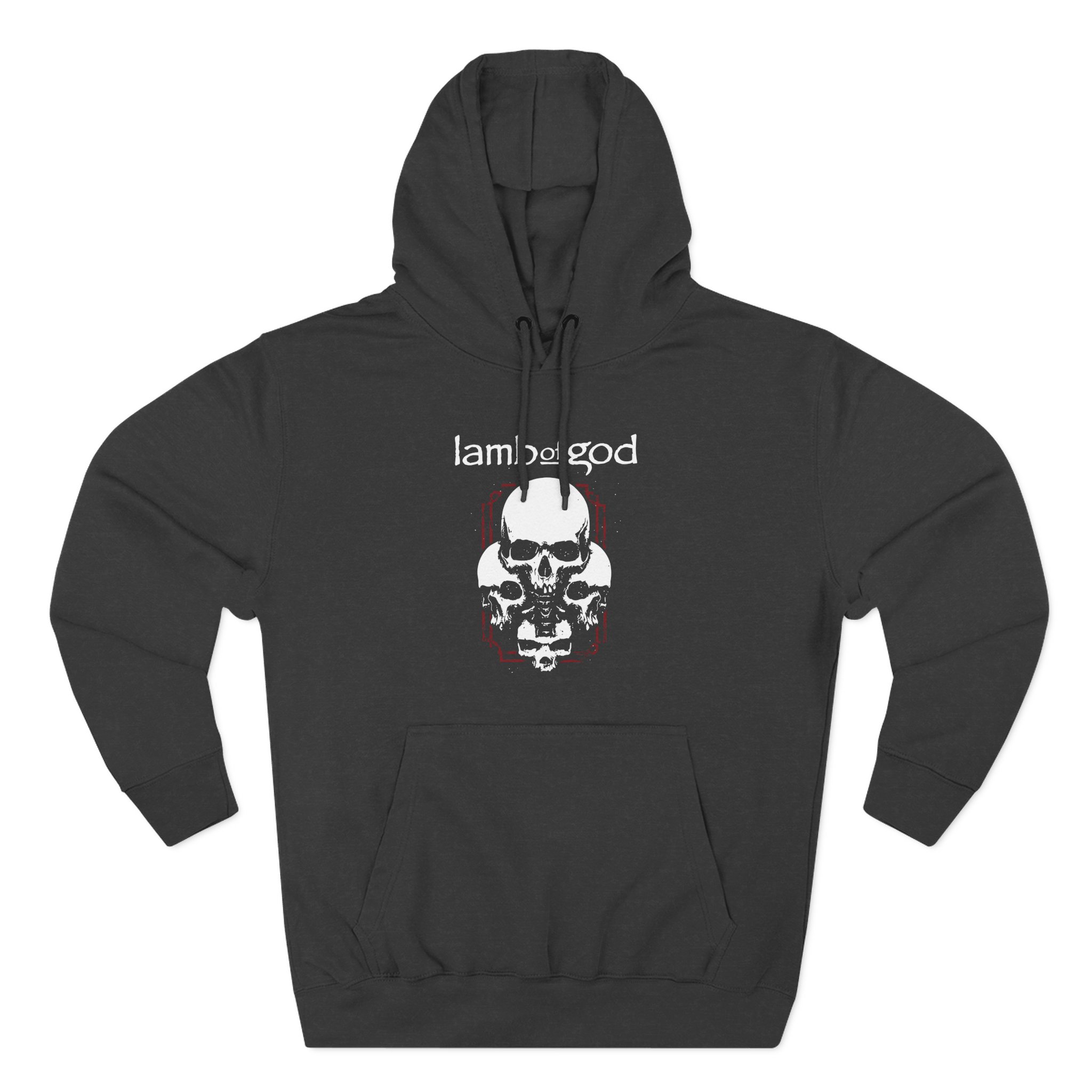 Lamb of God 4 Skulls Three-Panel Fleece Hoodie