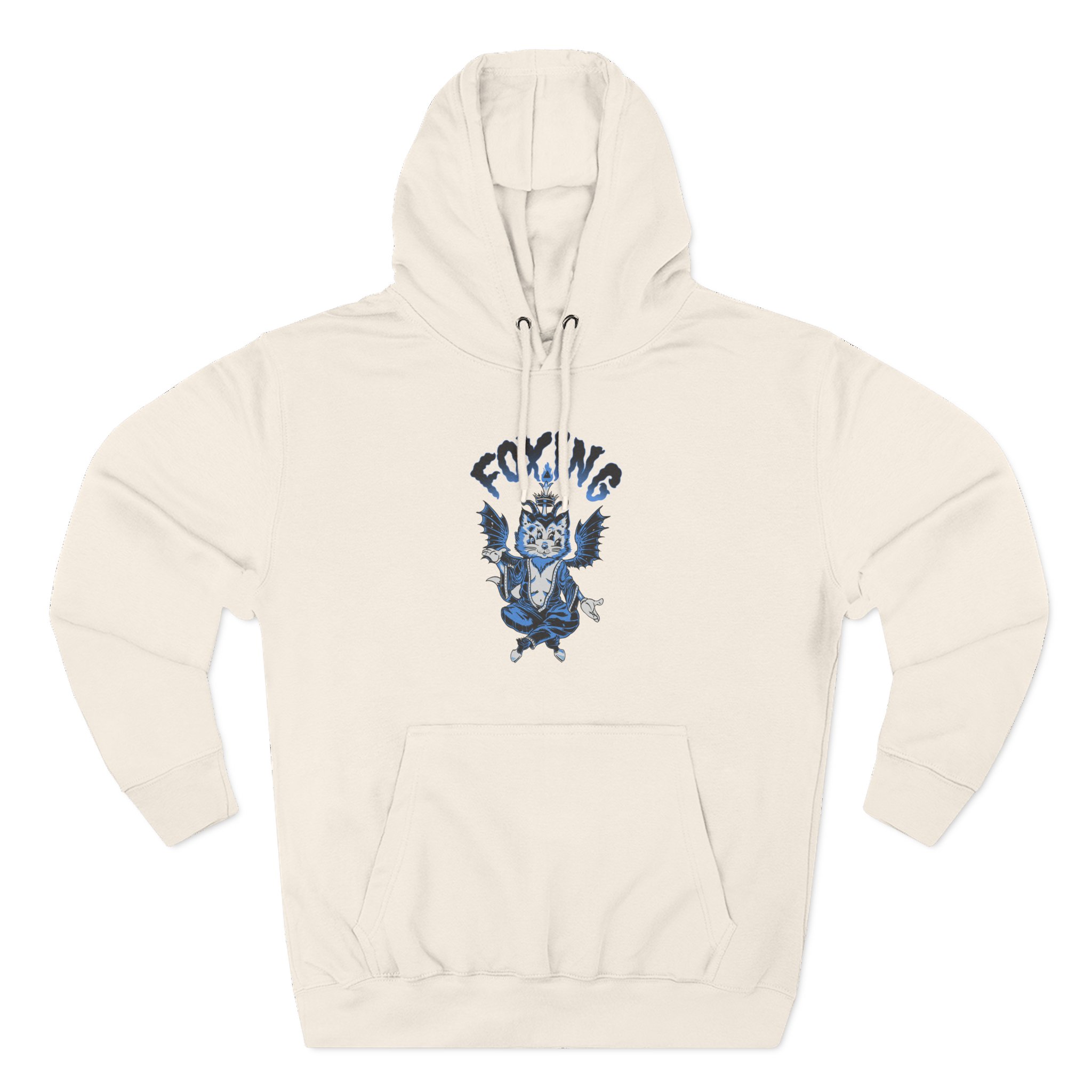 Foxing Four-eyed Cat Three-Panel Fleece Hoodie