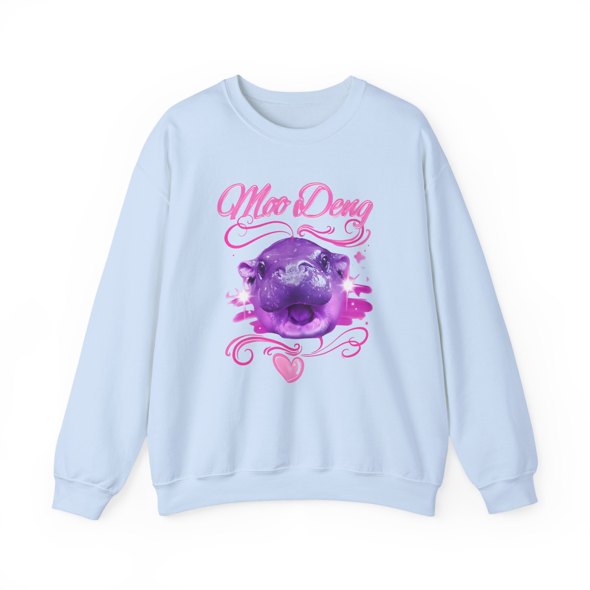 Moo Deng Airbrush Unisex Heavy Blendâ„¢ Crewneck Sweatshirt