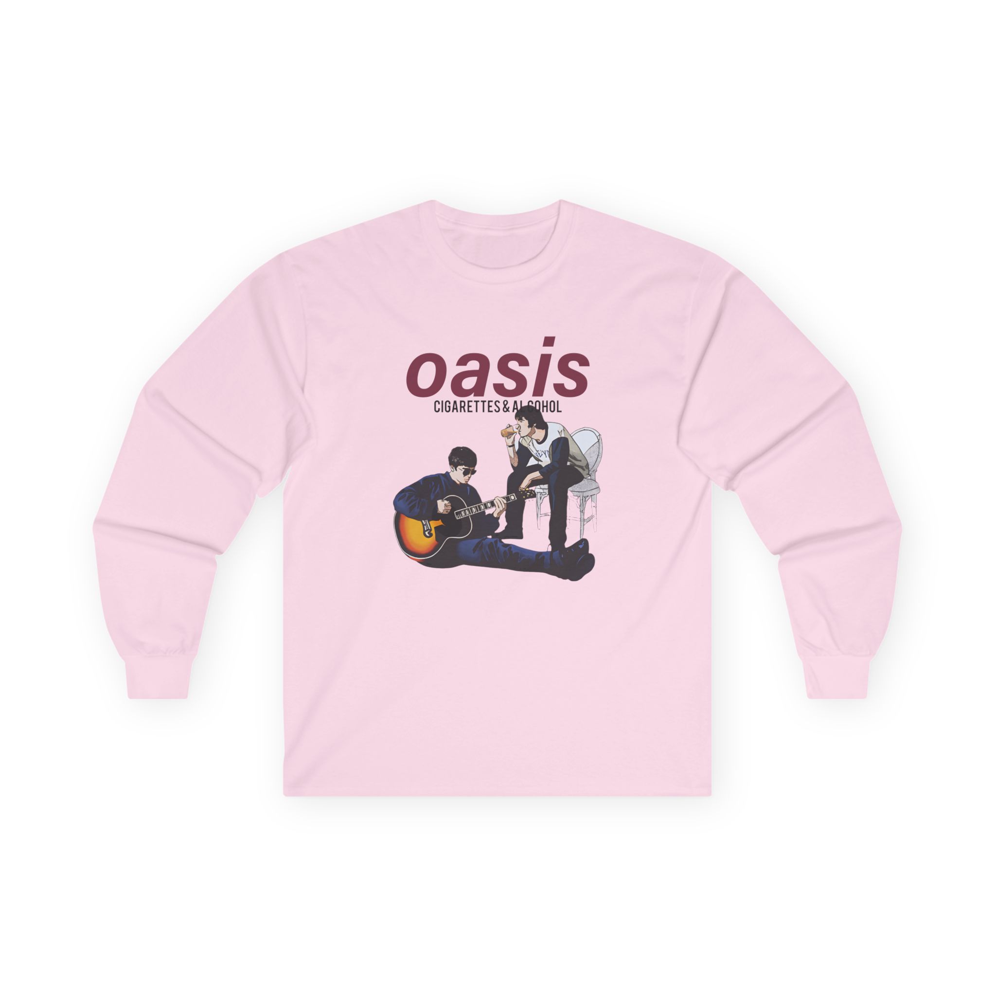 Oasis Cigarettes and Alcohol Illustration Unisex Ultra Cotton Long Sleeve Tee