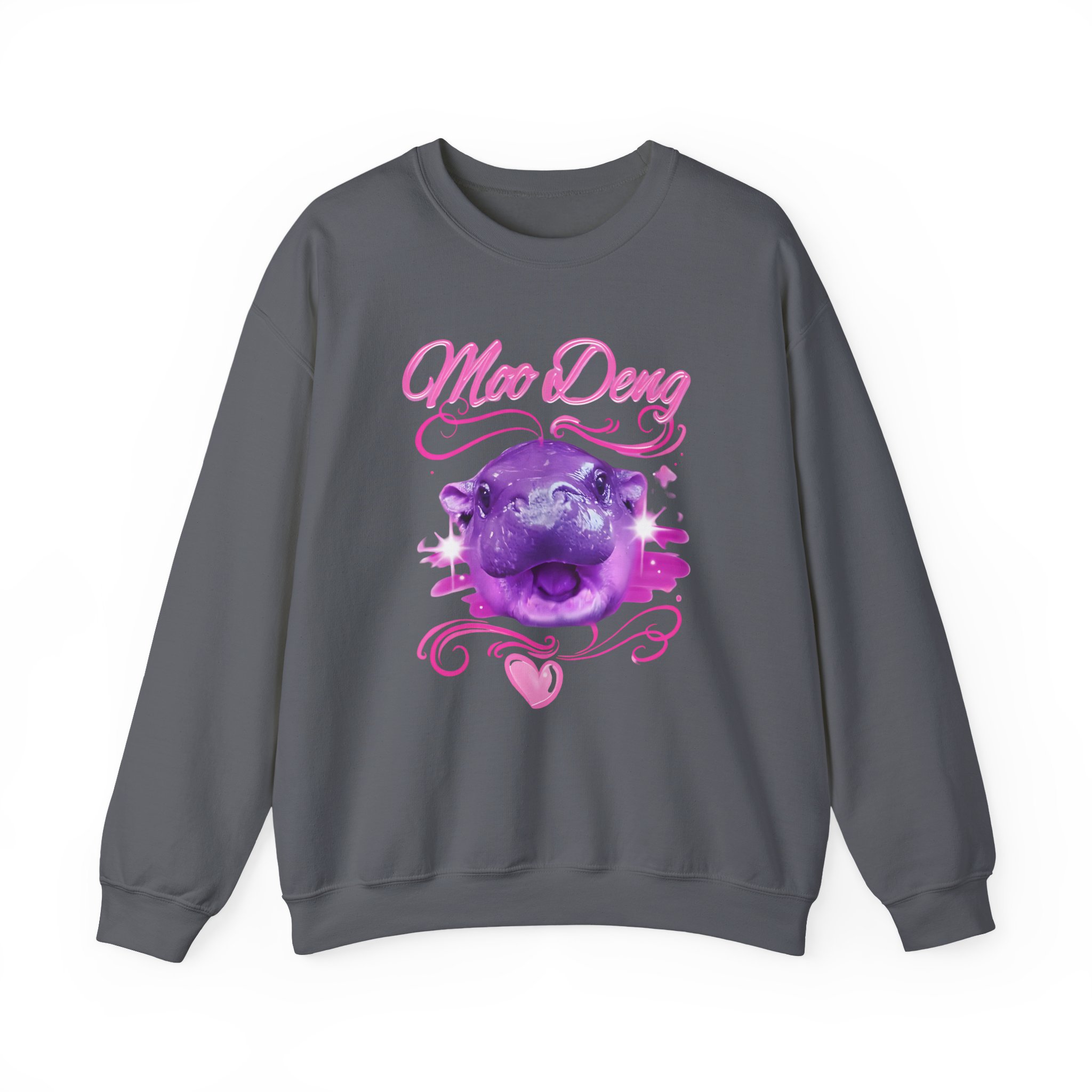 Moo Deng Airbrush Unisex Heavy Blendâ„¢ Crewneck Sweatshirt