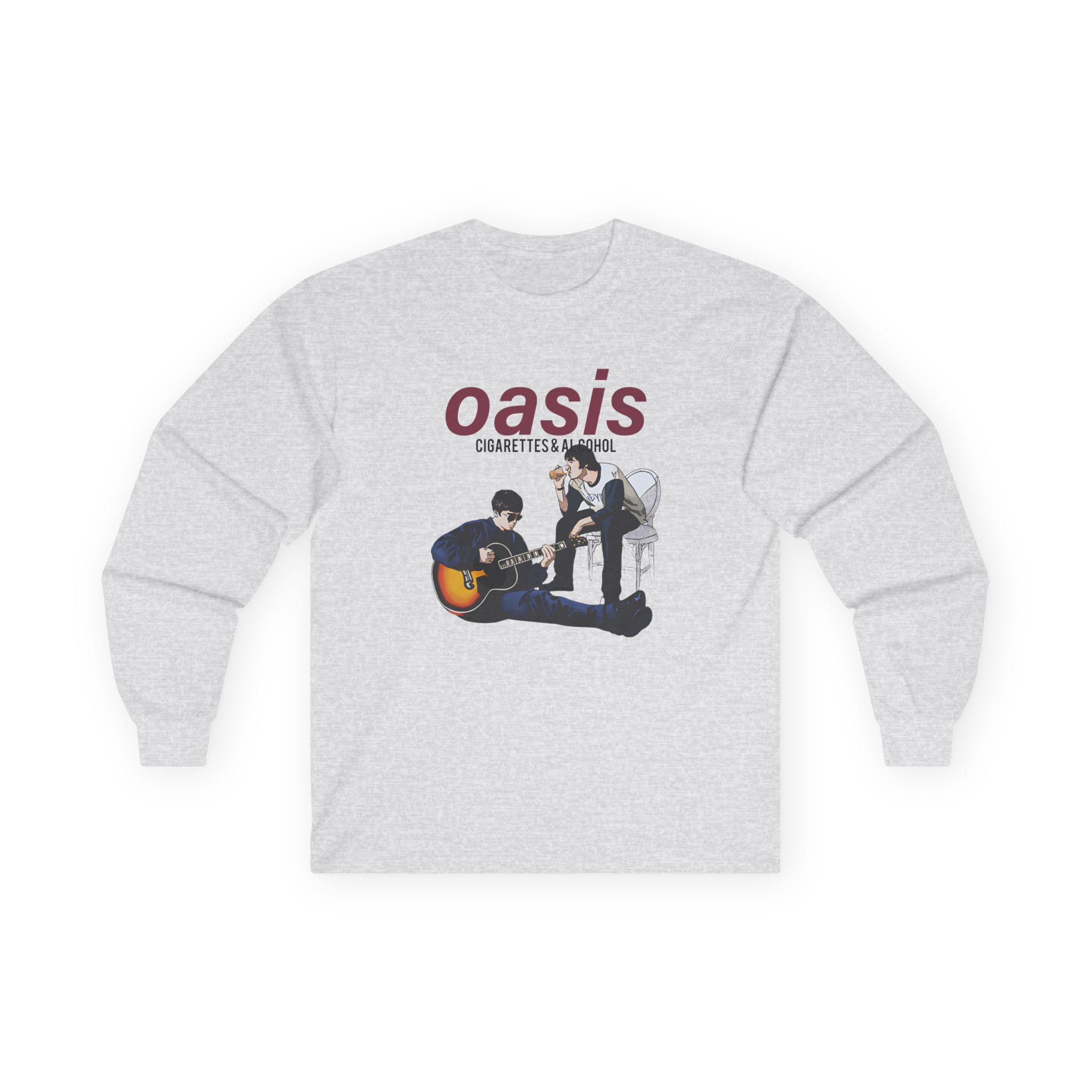 Oasis Cigarettes and Alcohol Illustration Unisex Ultra Cotton Long Sleeve Tee
