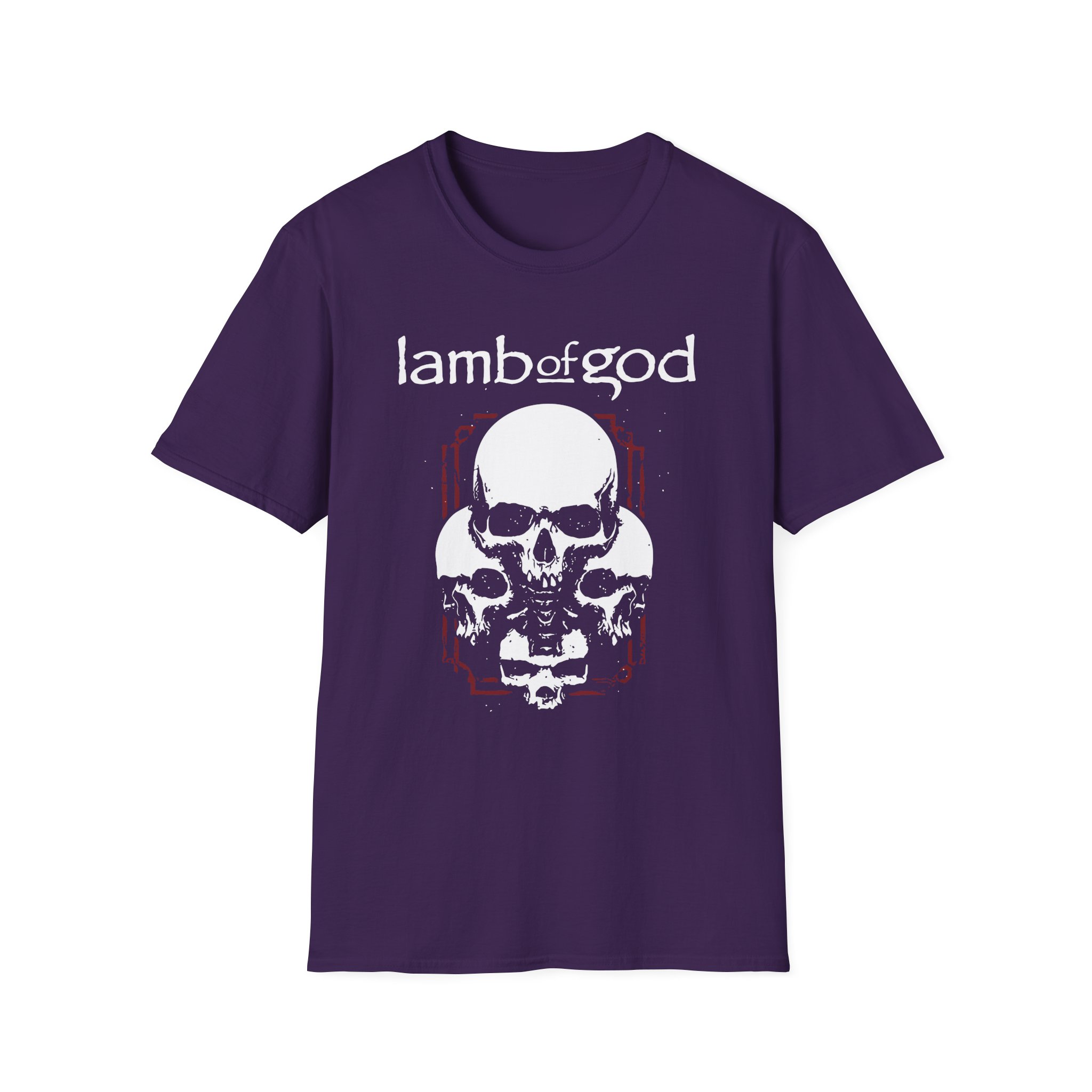 Lamb of God 4 Skulls Unisex Softstyle T-Shirt