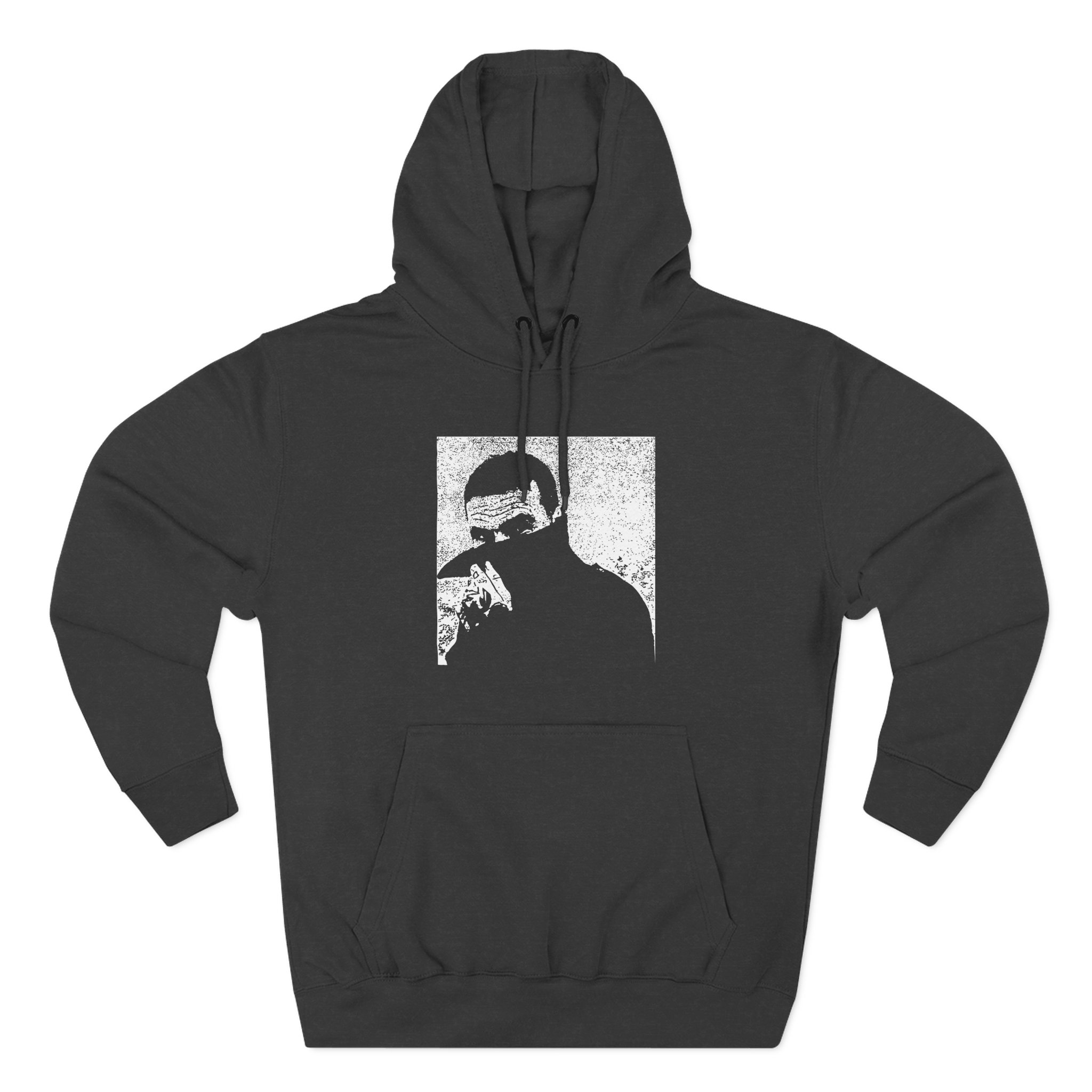 Night Sins Portrait in Silver Three-Panel Fleece Hoodie