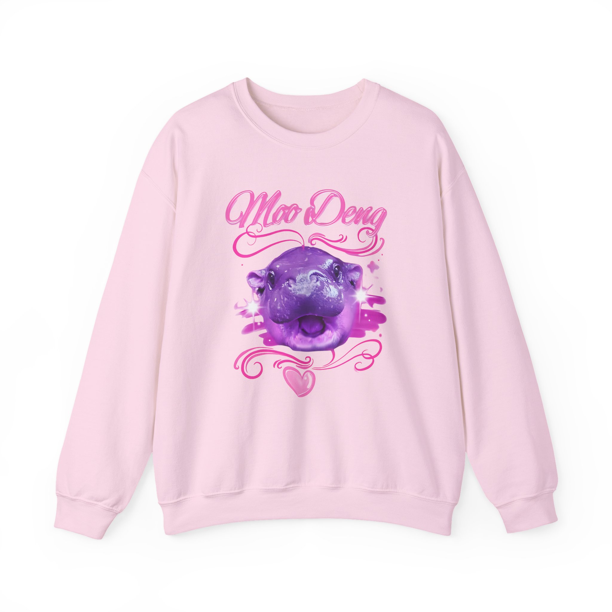 Moo Deng Airbrush Unisex Heavy Blendâ„¢ Crewneck Sweatshirt
