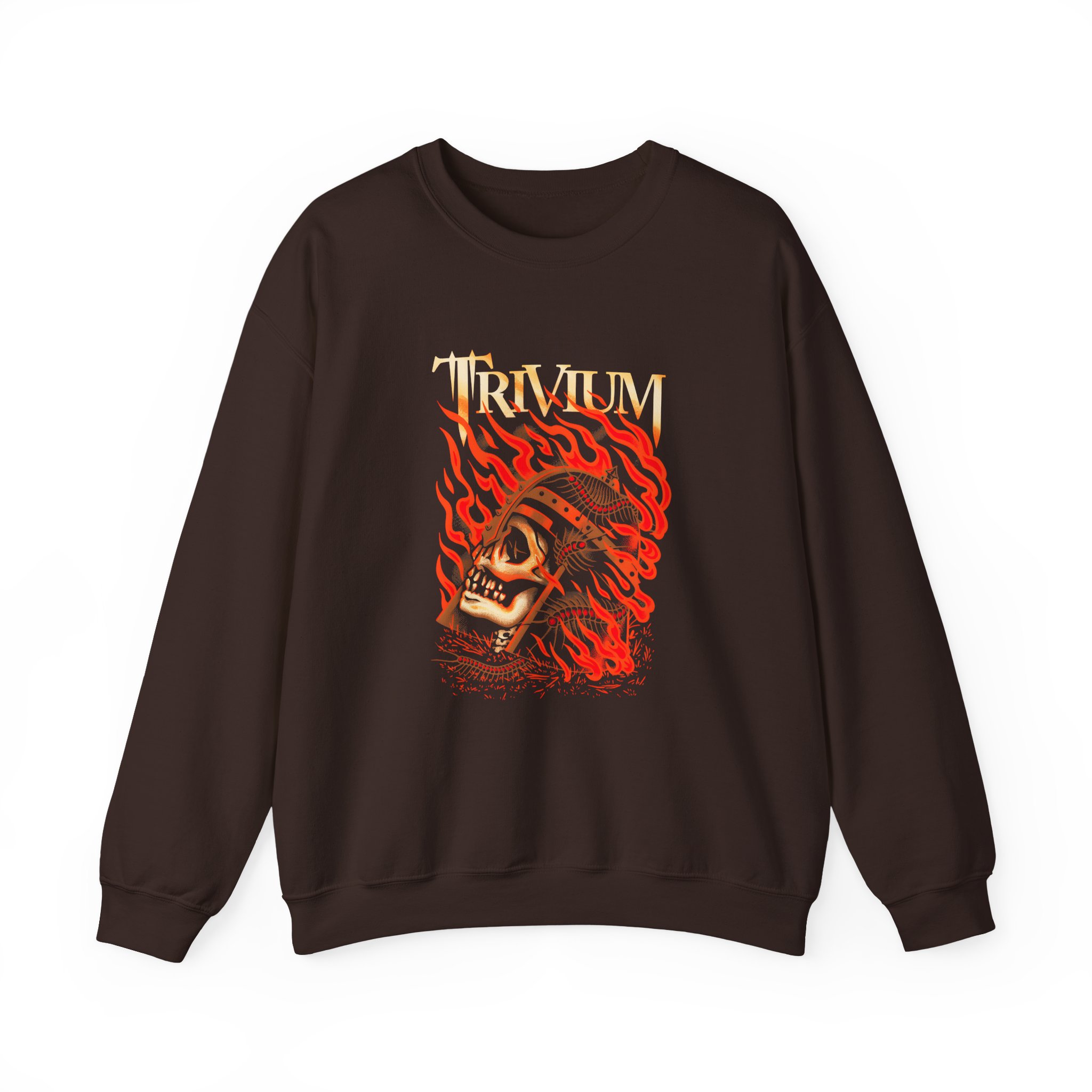 Trivium Flaming Skull Unisex Heavy Blendâ„¢ Crewneck Sweatshirt