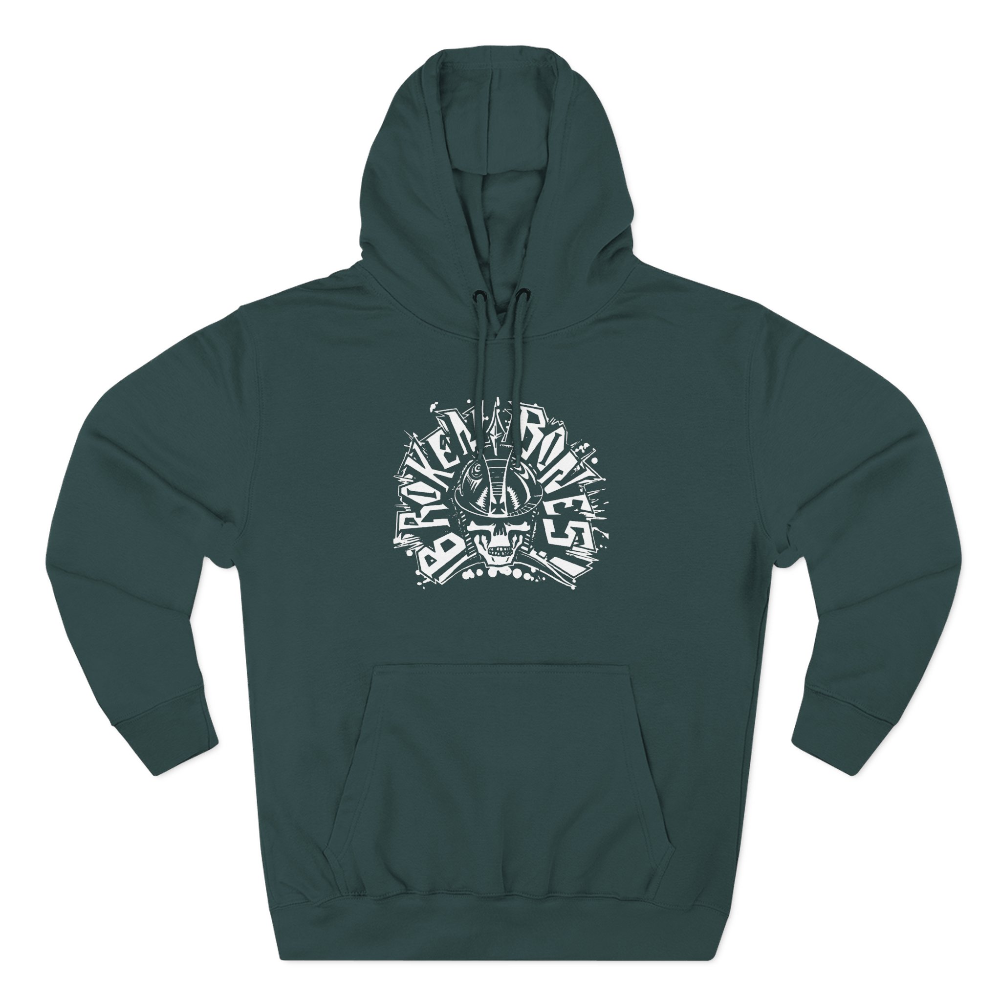 Broken Bones Skull Logo Three-Panel Fleece Hoodie