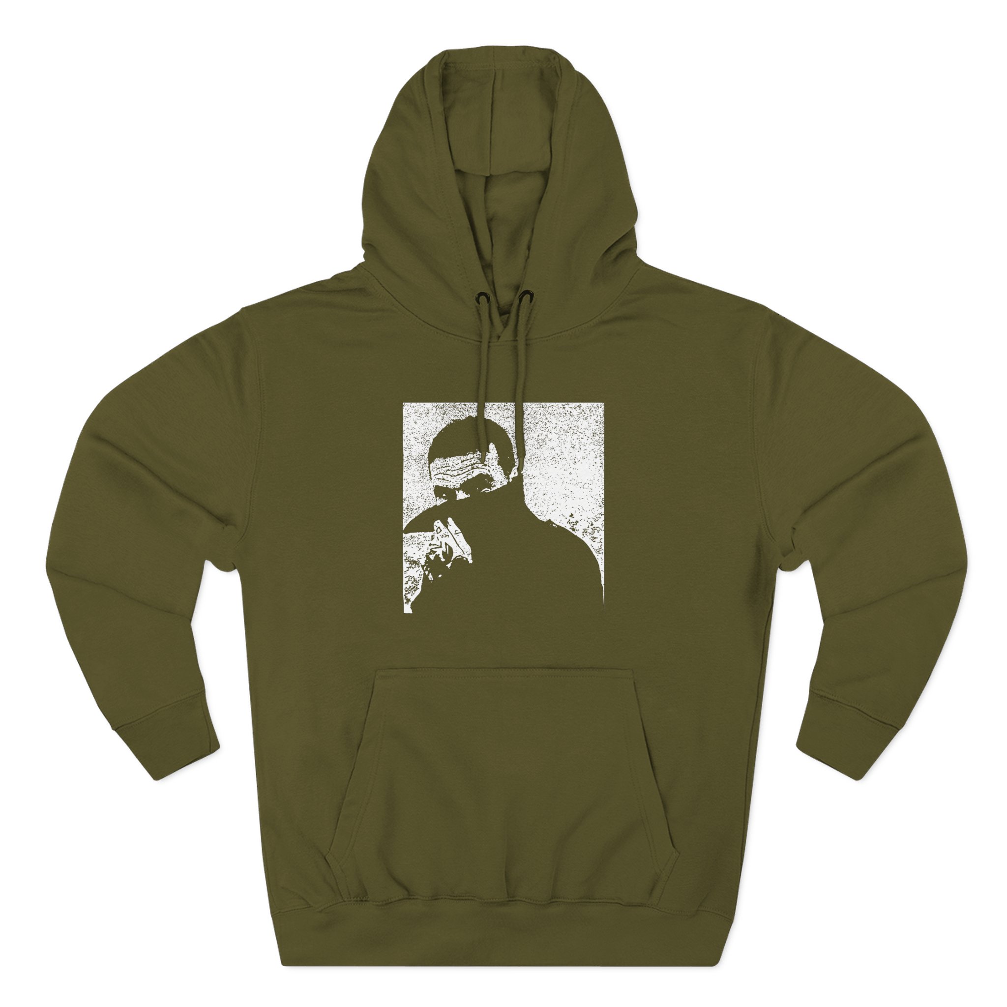 Night Sins Portrait in Silver Three-Panel Fleece Hoodie