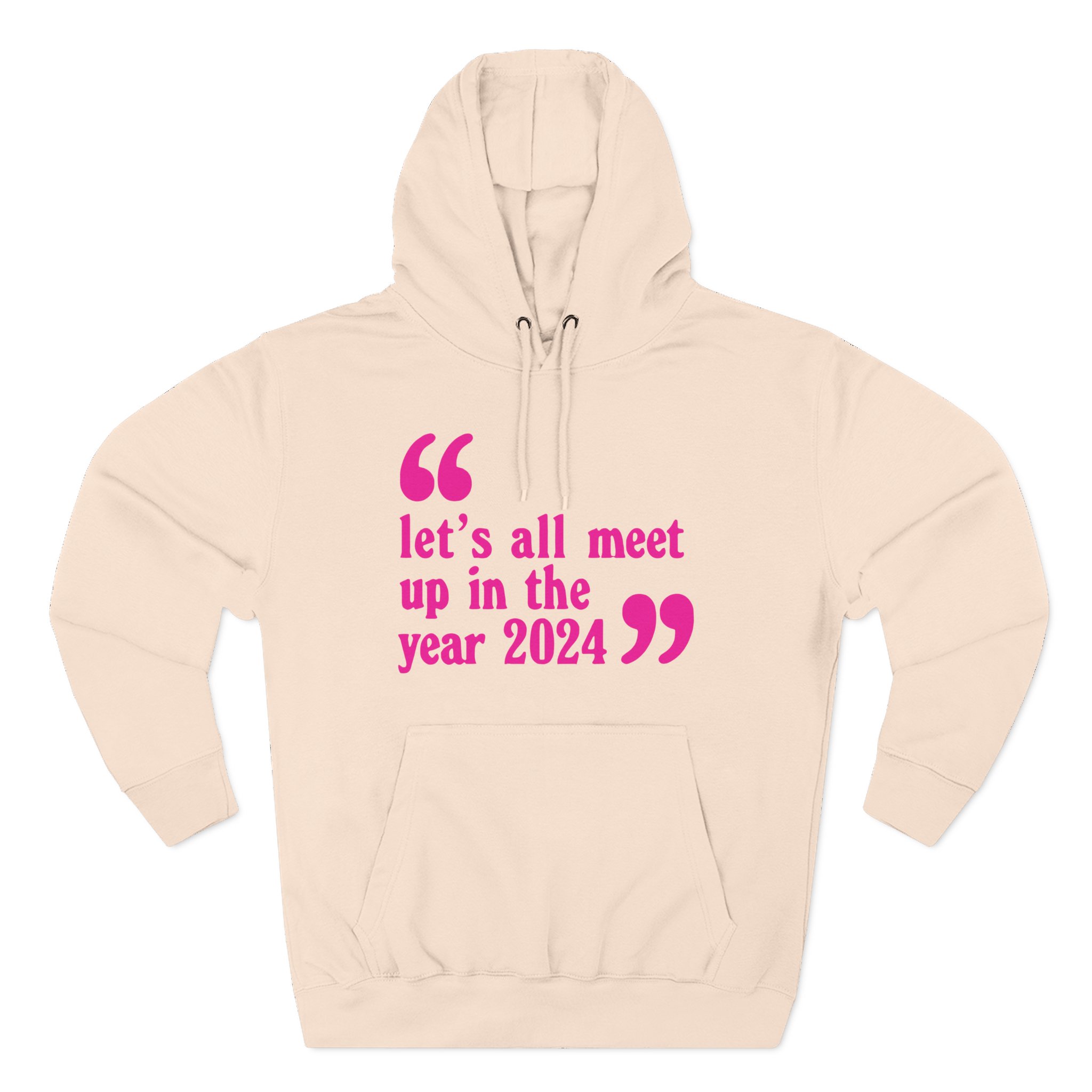 Pulp Let’s All Meet Up Ecru Three-Panel Fleece Hoodie