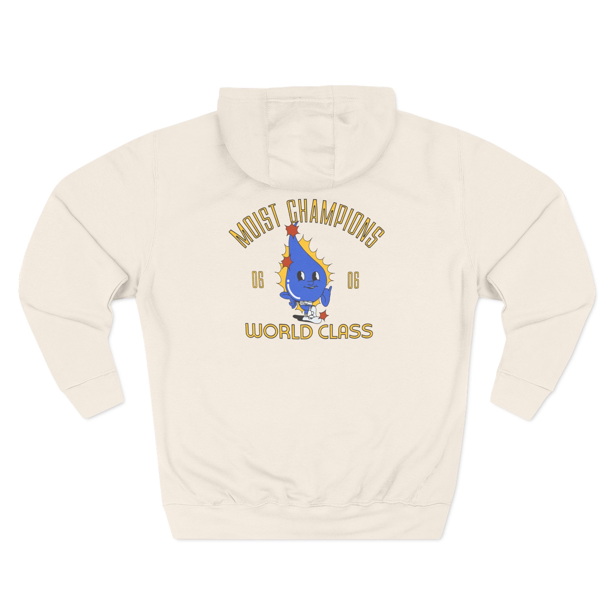 Moist Retro Three-Panel Fleece Hoodie