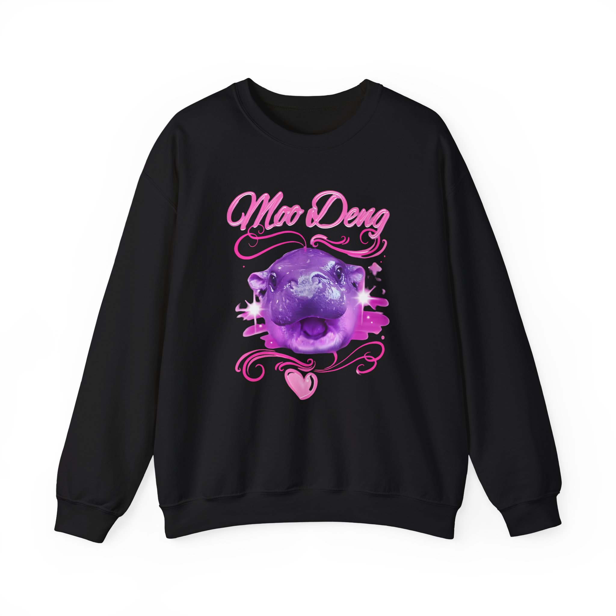 Moo Deng Airbrush Unisex Heavy Blendâ„¢ Crewneck Sweatshirt