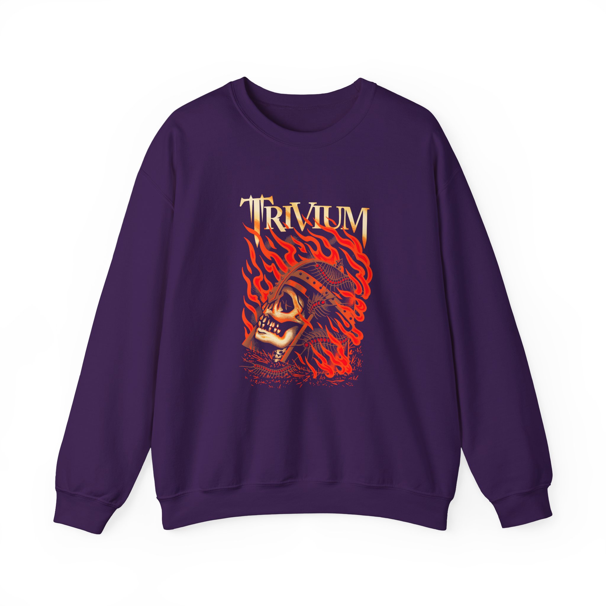 Trivium Flaming Skull Unisex Heavy Blendâ„¢ Crewneck Sweatshirt