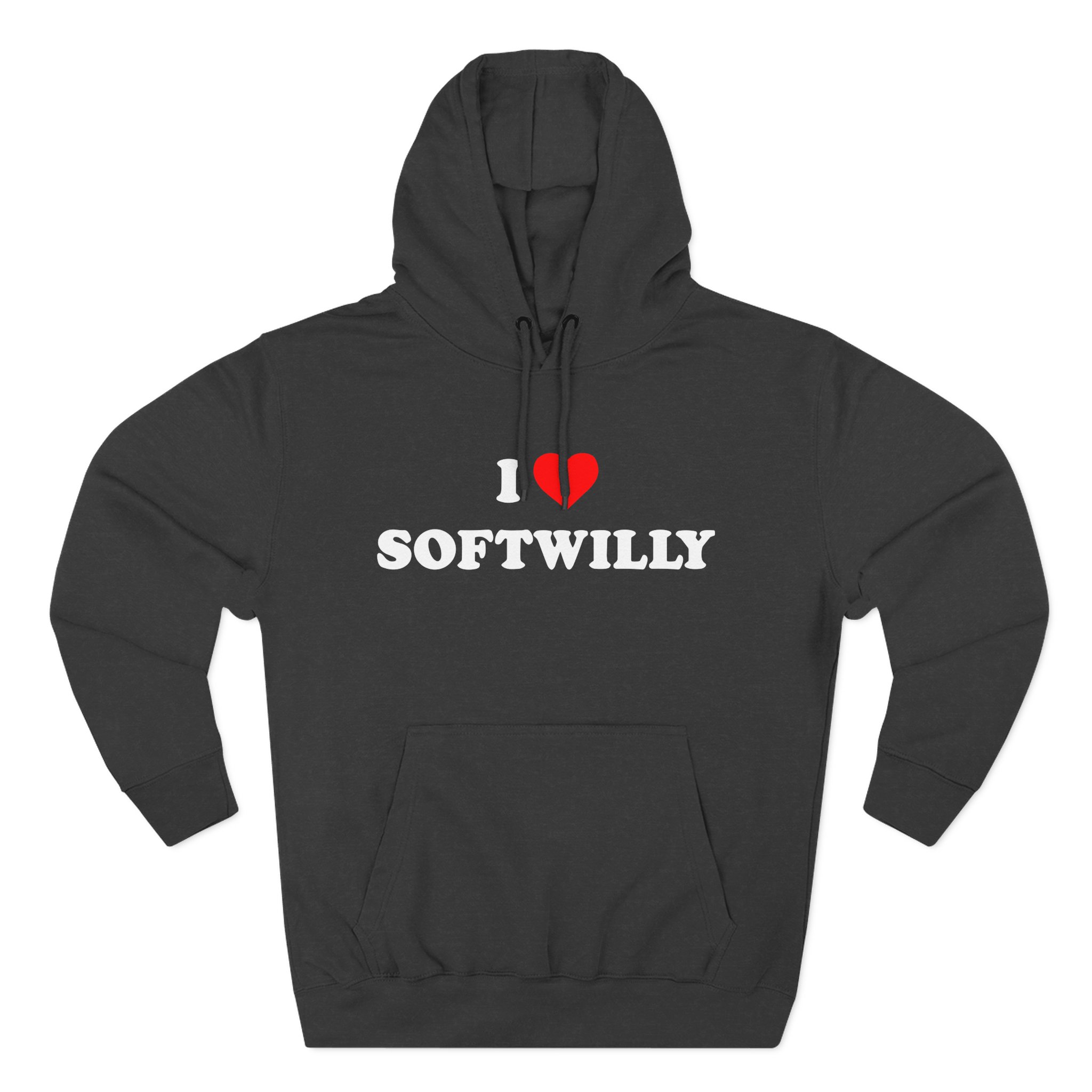 Softwilly I Love Softwilly Three-Panel Fleece Hoodie