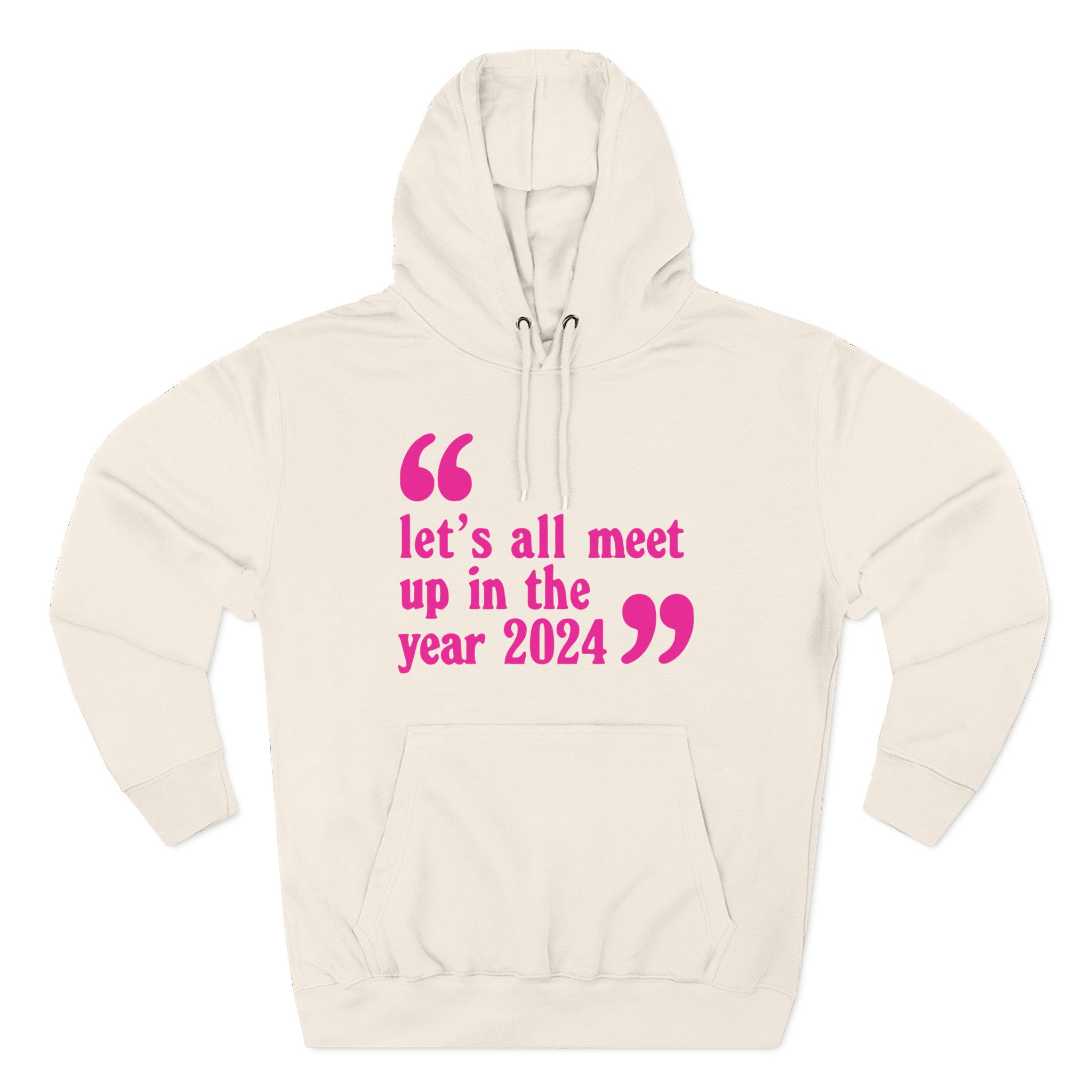 Pulp Let’s All Meet Up Ecru Three-Panel Fleece Hoodie