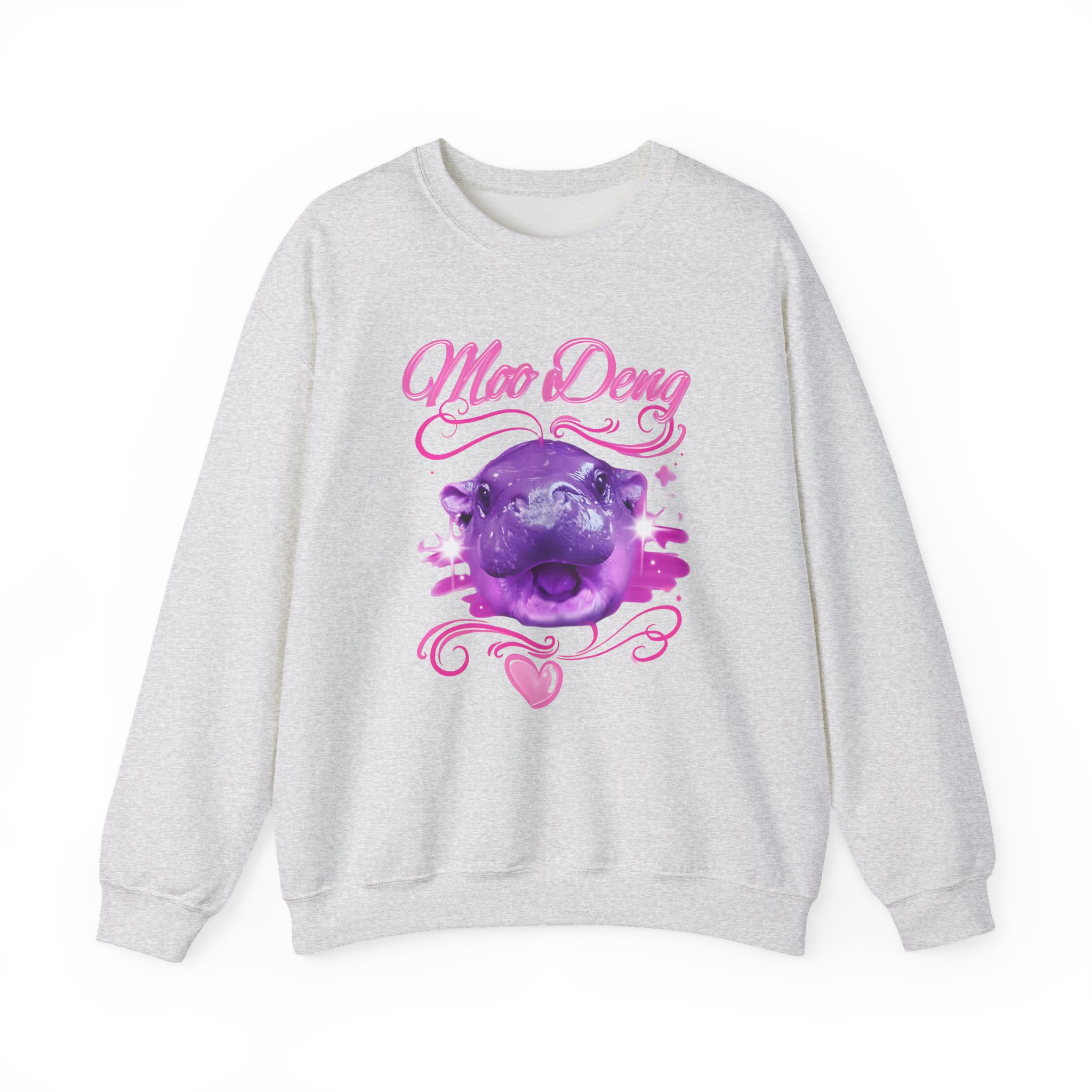 Moo Deng Airbrush Unisex Heavy Blendâ„¢ Crewneck Sweatshirt