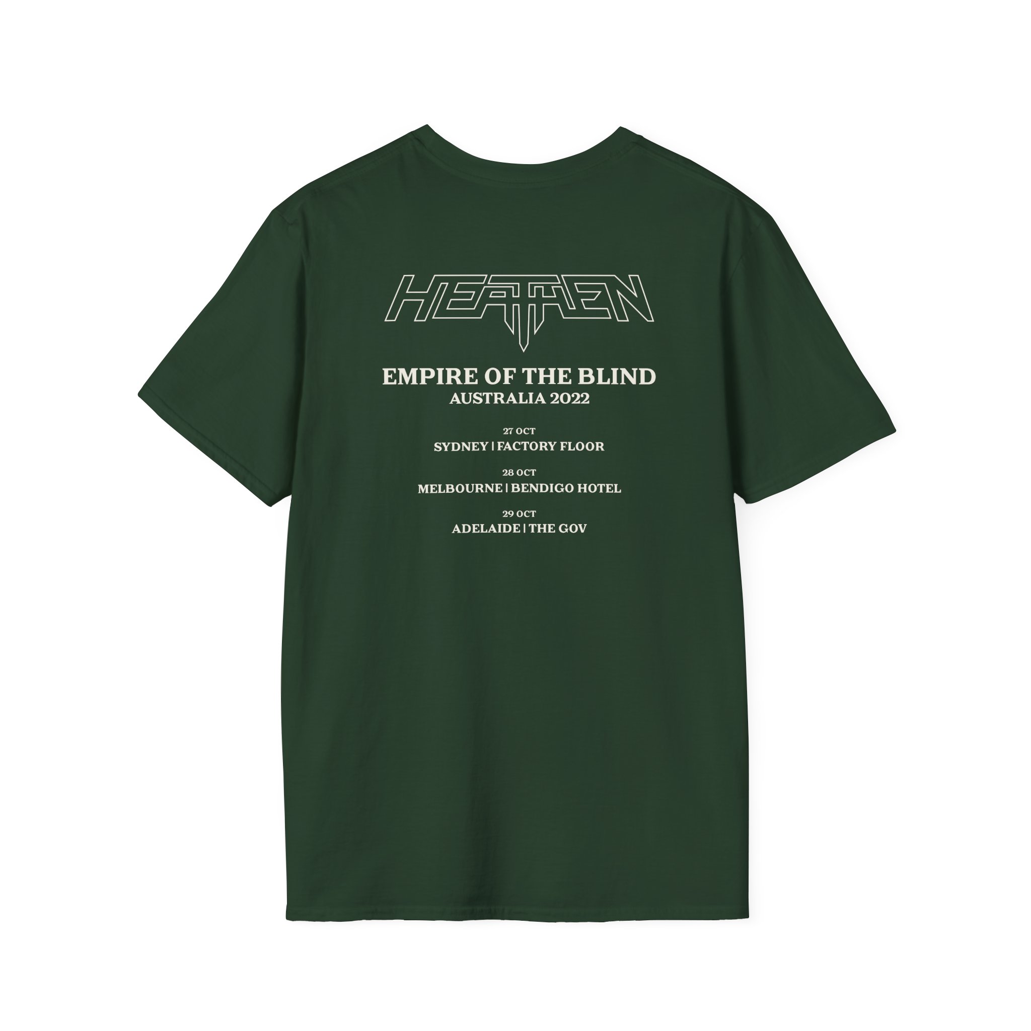 Heathen Empire of the Blind Australia Tour 2022 Unisex Softstyle T-Shirt
