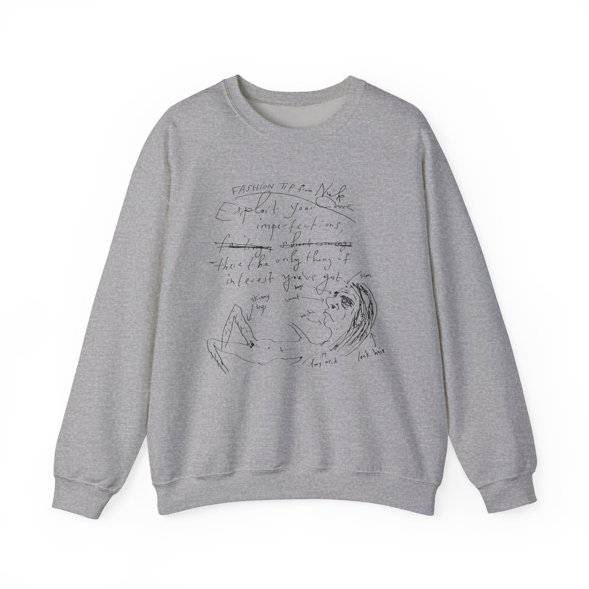 Nick Cave Fashion Tips Unisex Heavy Blendâ„¢ Crewneck Sweatshirt