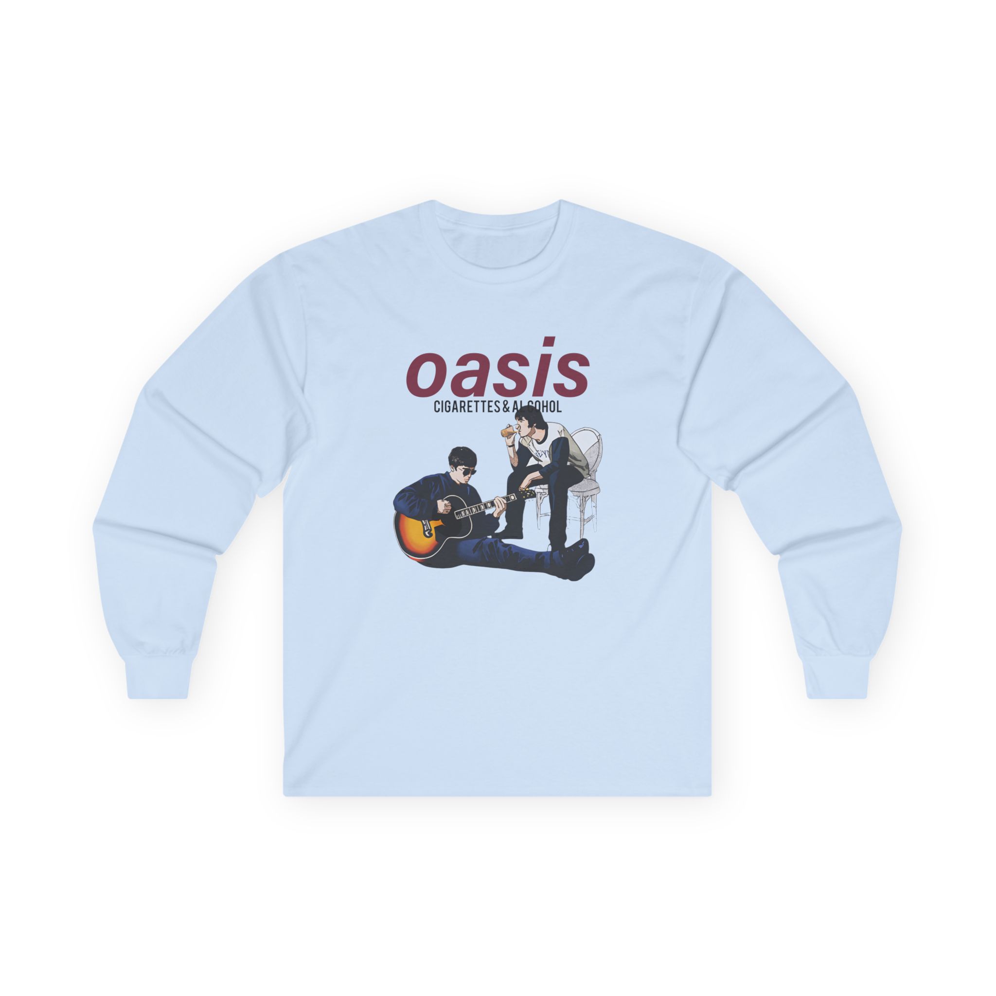 Oasis Cigarettes and Alcohol Illustration Unisex Ultra Cotton Long Sleeve Tee