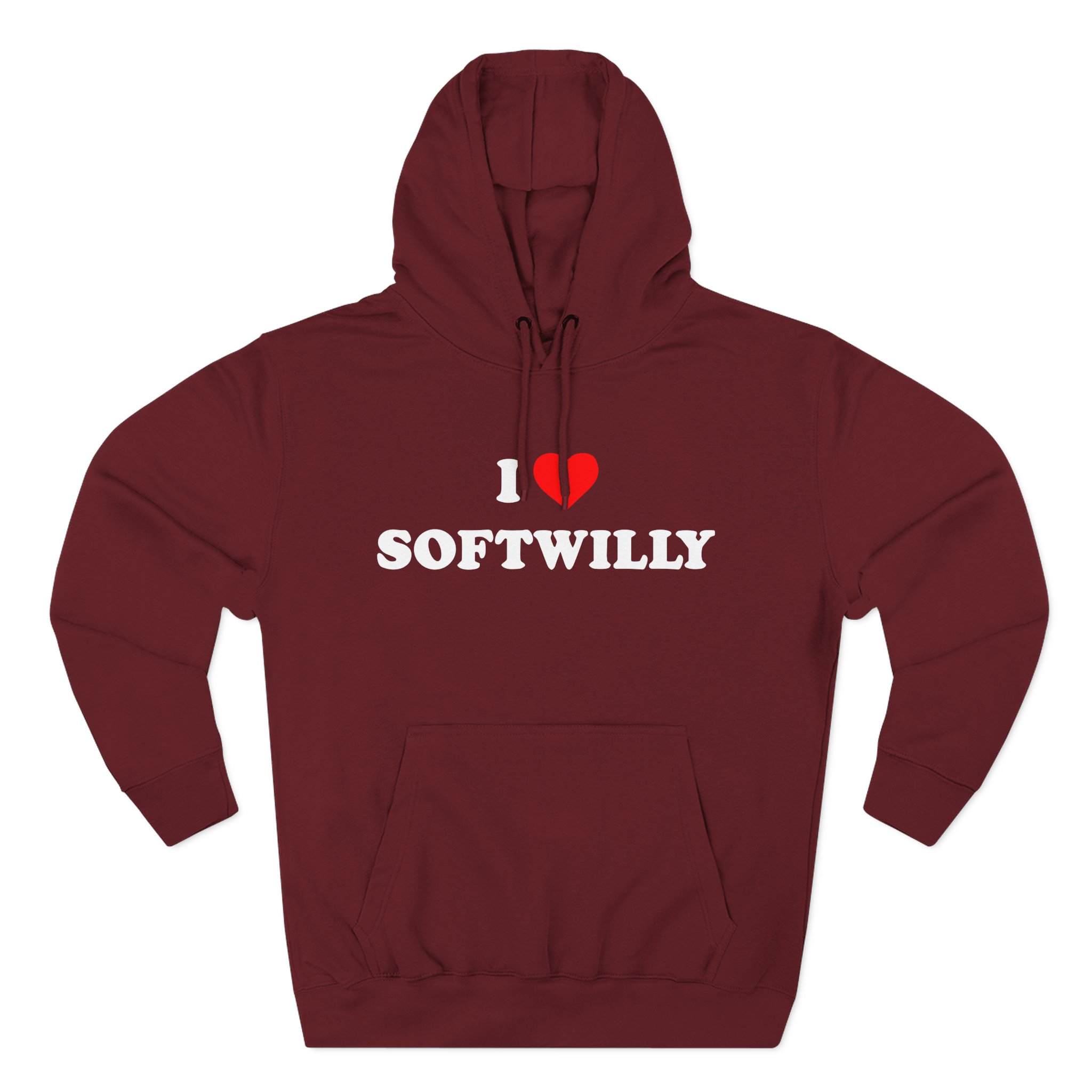 Softwilly I Love Softwilly Three-Panel Fleece Hoodie