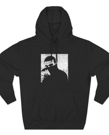 Night Sins Portrait in Silver Three-Panel Fleece Hoodie