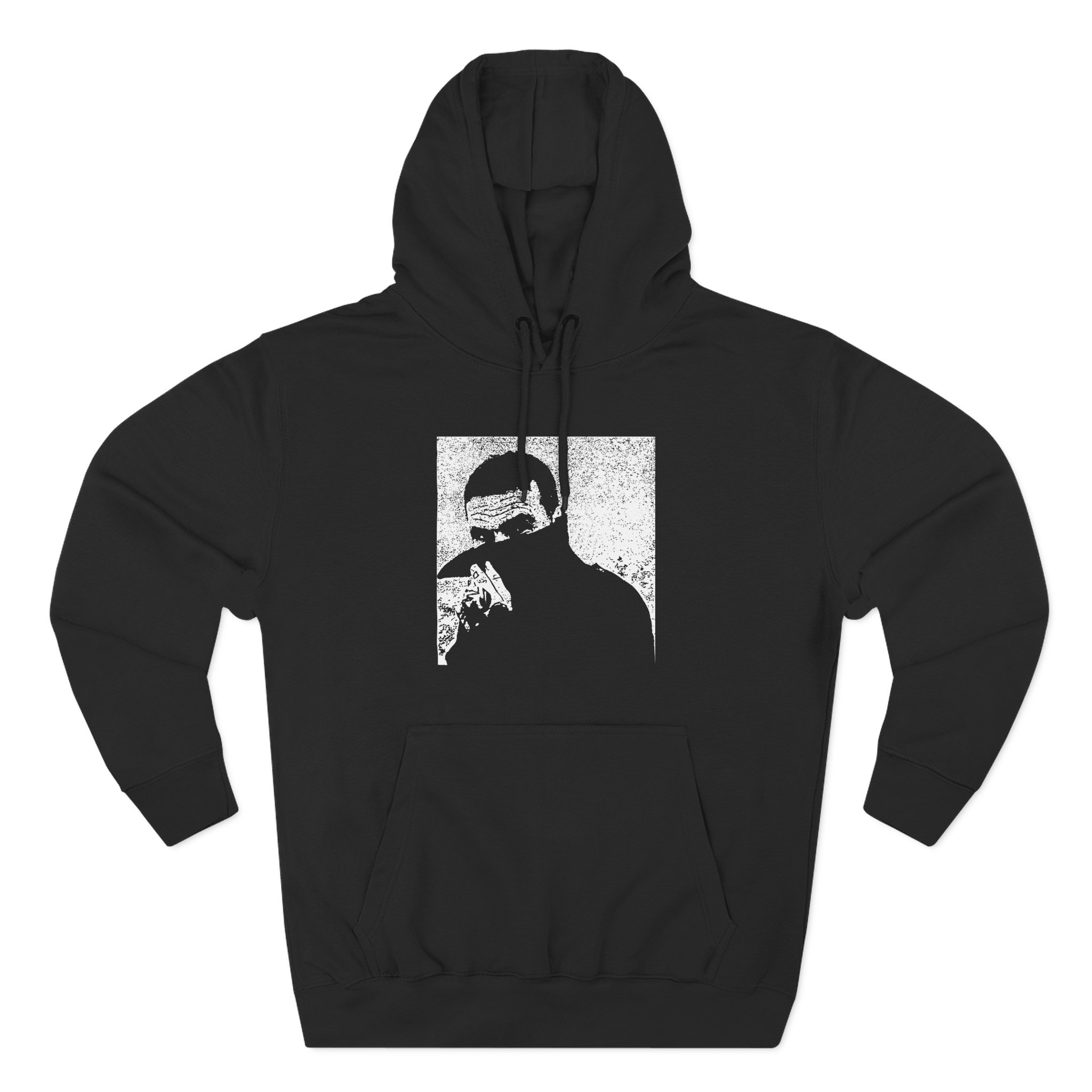Night Sins Portrait in Silver Three-Panel Fleece Hoodie