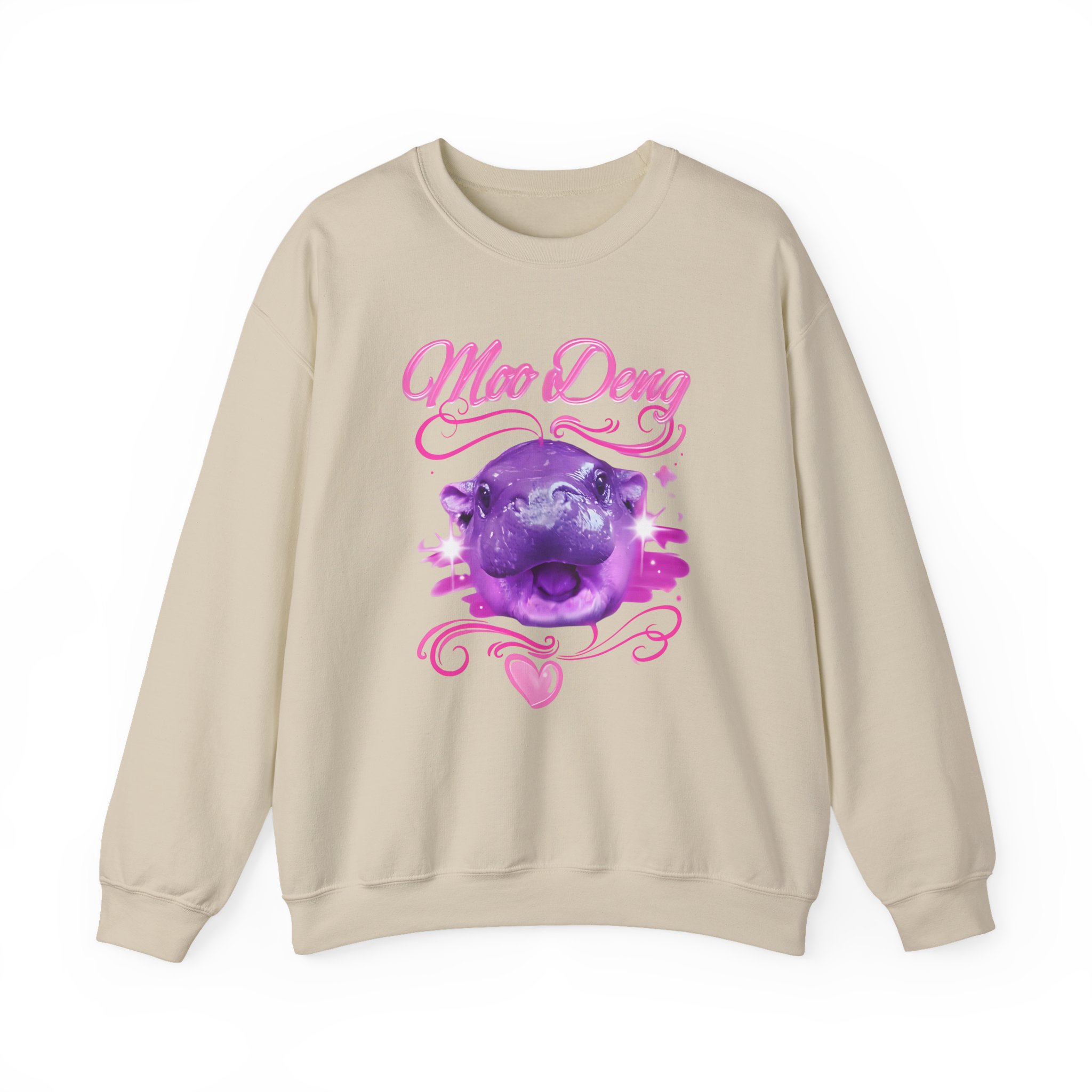 Moo Deng Airbrush Unisex Heavy Blendâ„¢ Crewneck Sweatshirt