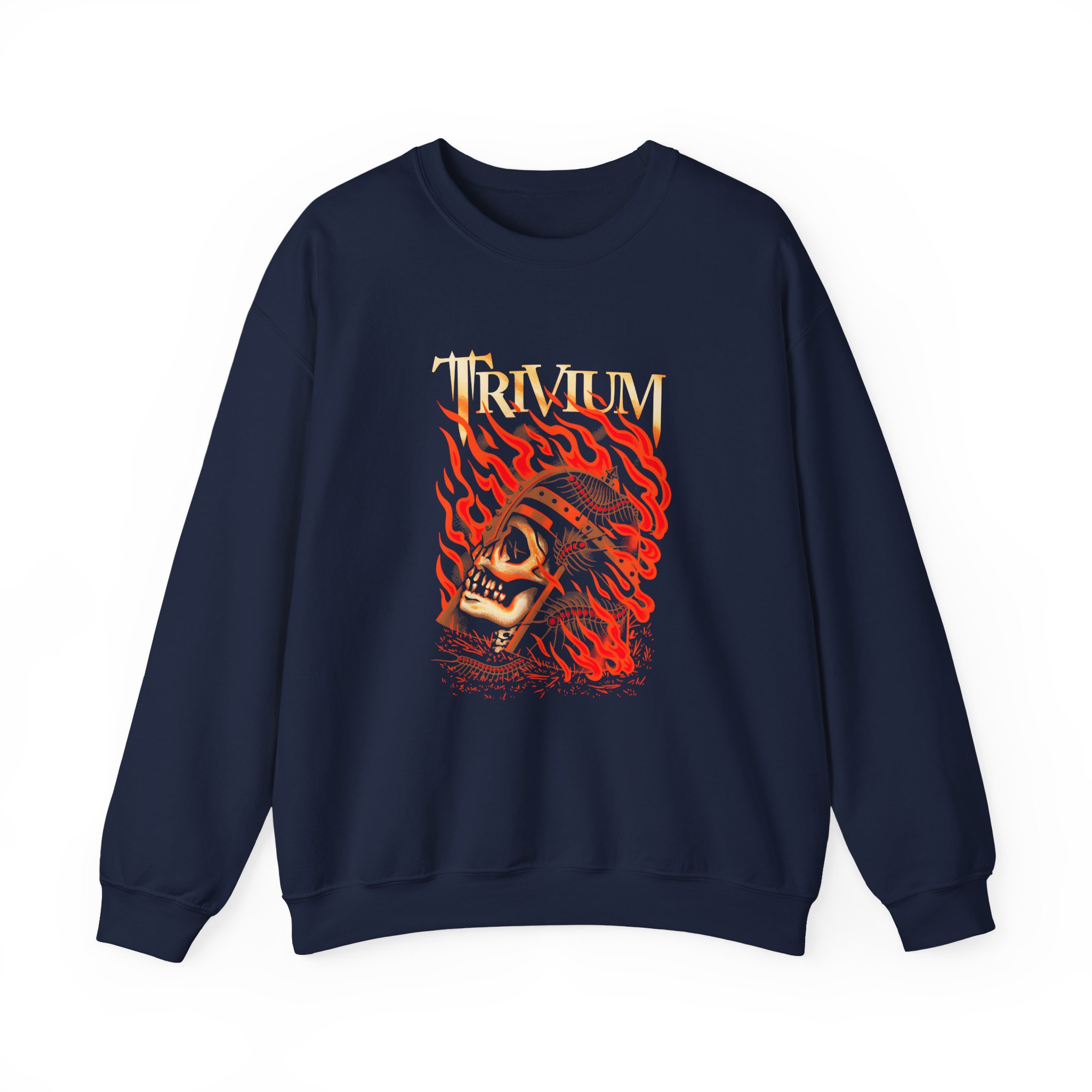 Trivium Flaming Skull Unisex Heavy Blendâ„¢ Crewneck Sweatshirt