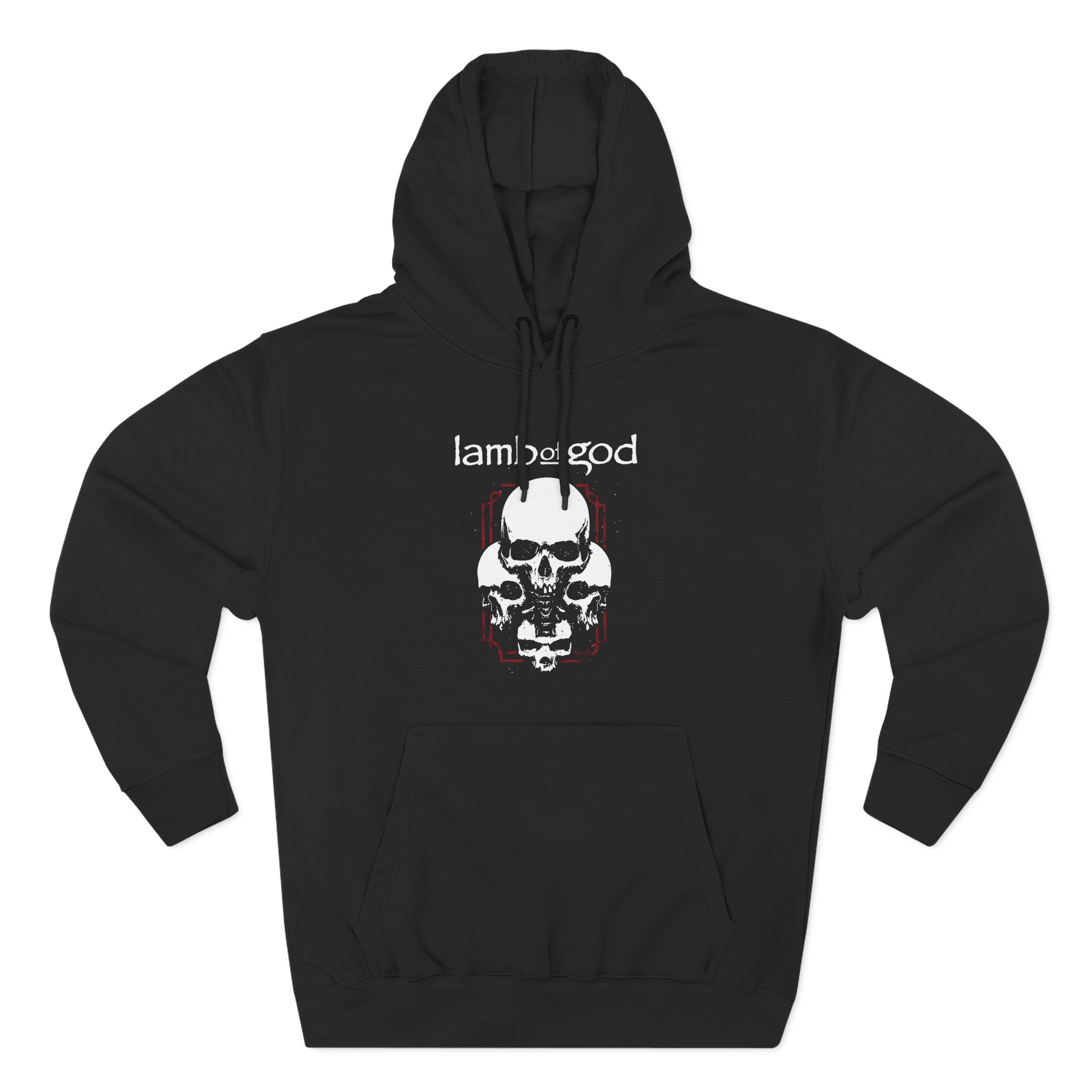 Lamb of God 4 Skulls Three-Panel Fleece Hoodie