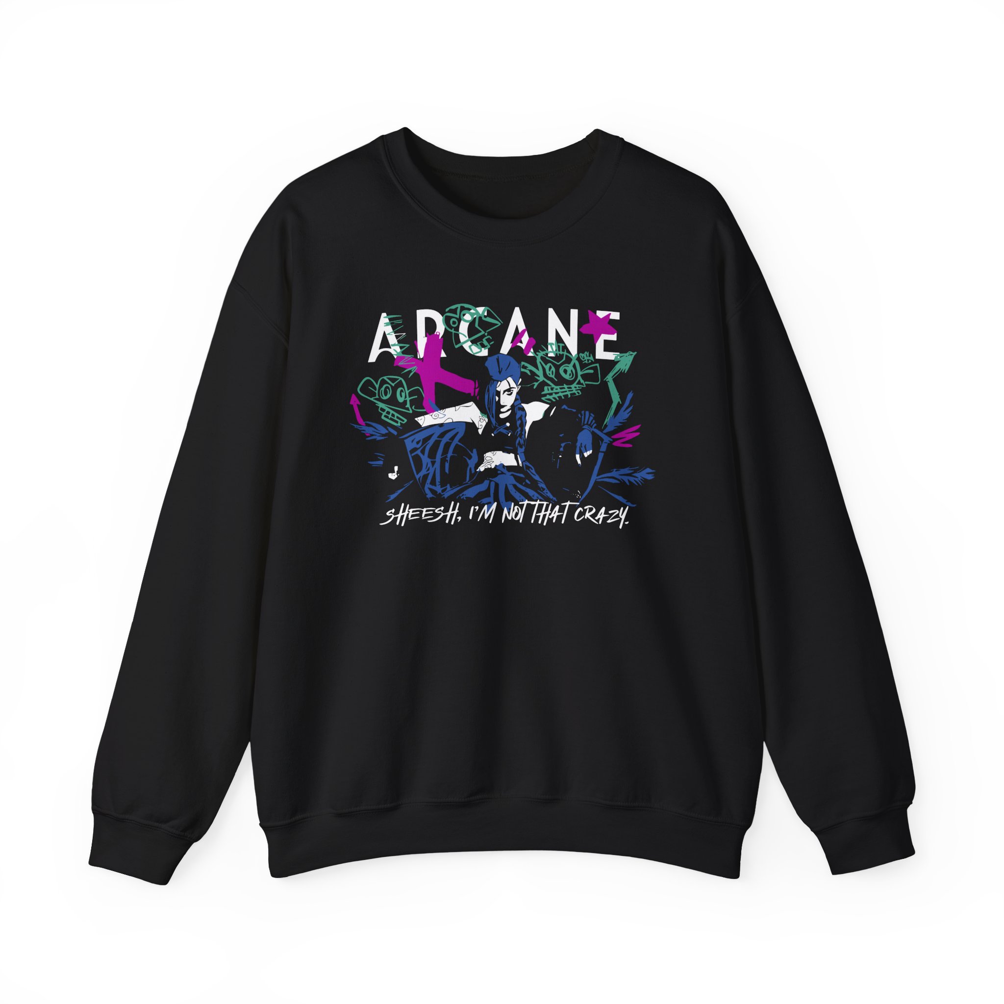 Jinx Arcane Unisex Heavy Blendâ„¢ Crewneck Sweatshirt