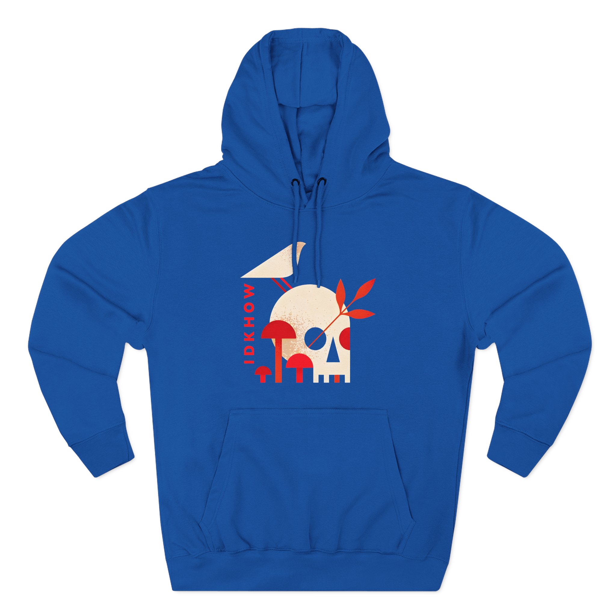 iDKHOW Skull Mushroom Three-Panel Fleece Hoodie